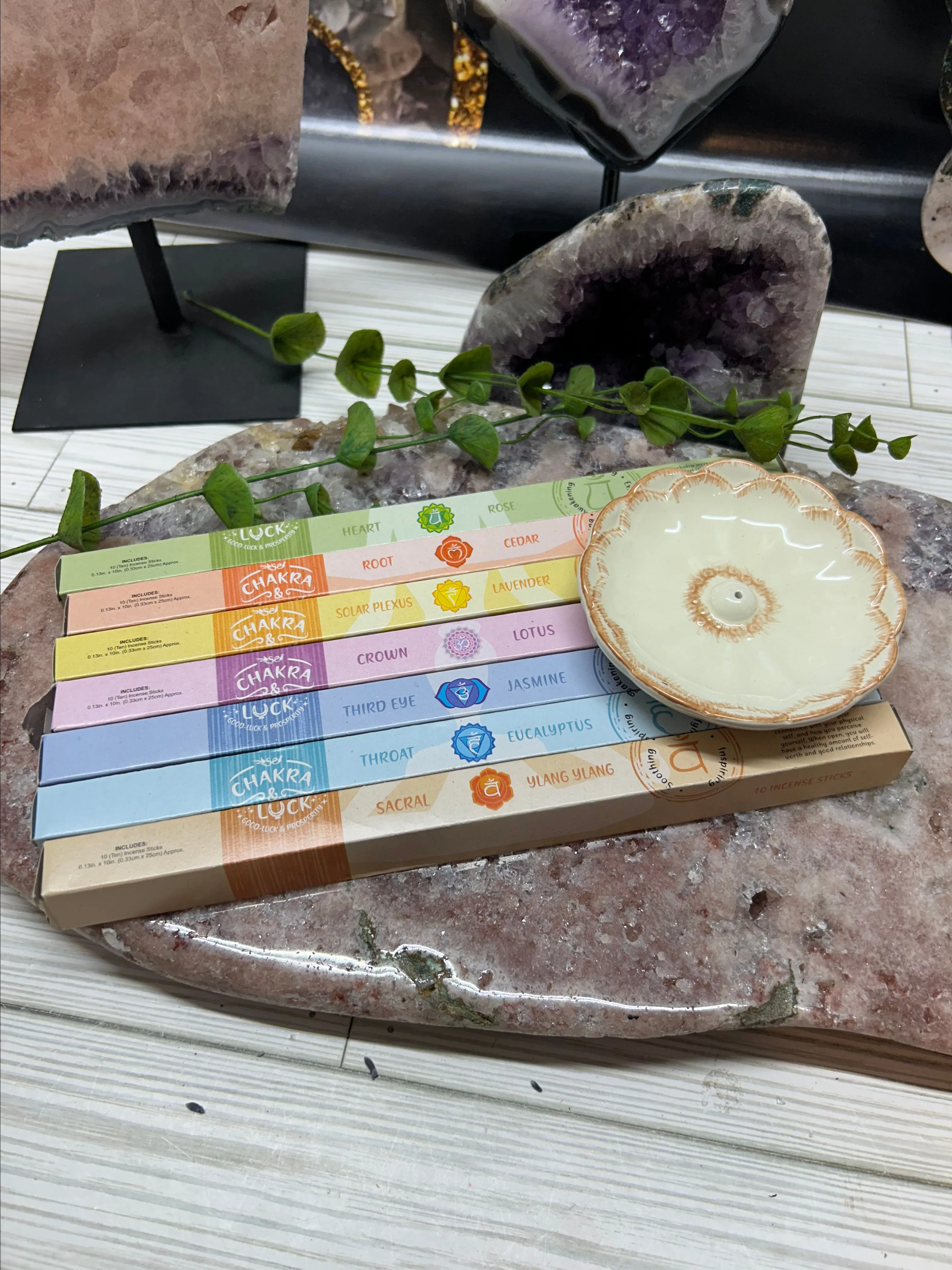 Product image for White Chakra Incense with holder