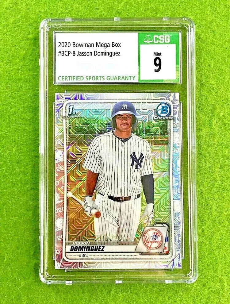 Product image for JASSON DOMINGUEZ MEGA BOX MOJO PRIZM ROOKIE CARD 2020 Chrome Bowman 1st CSG 9 RC
