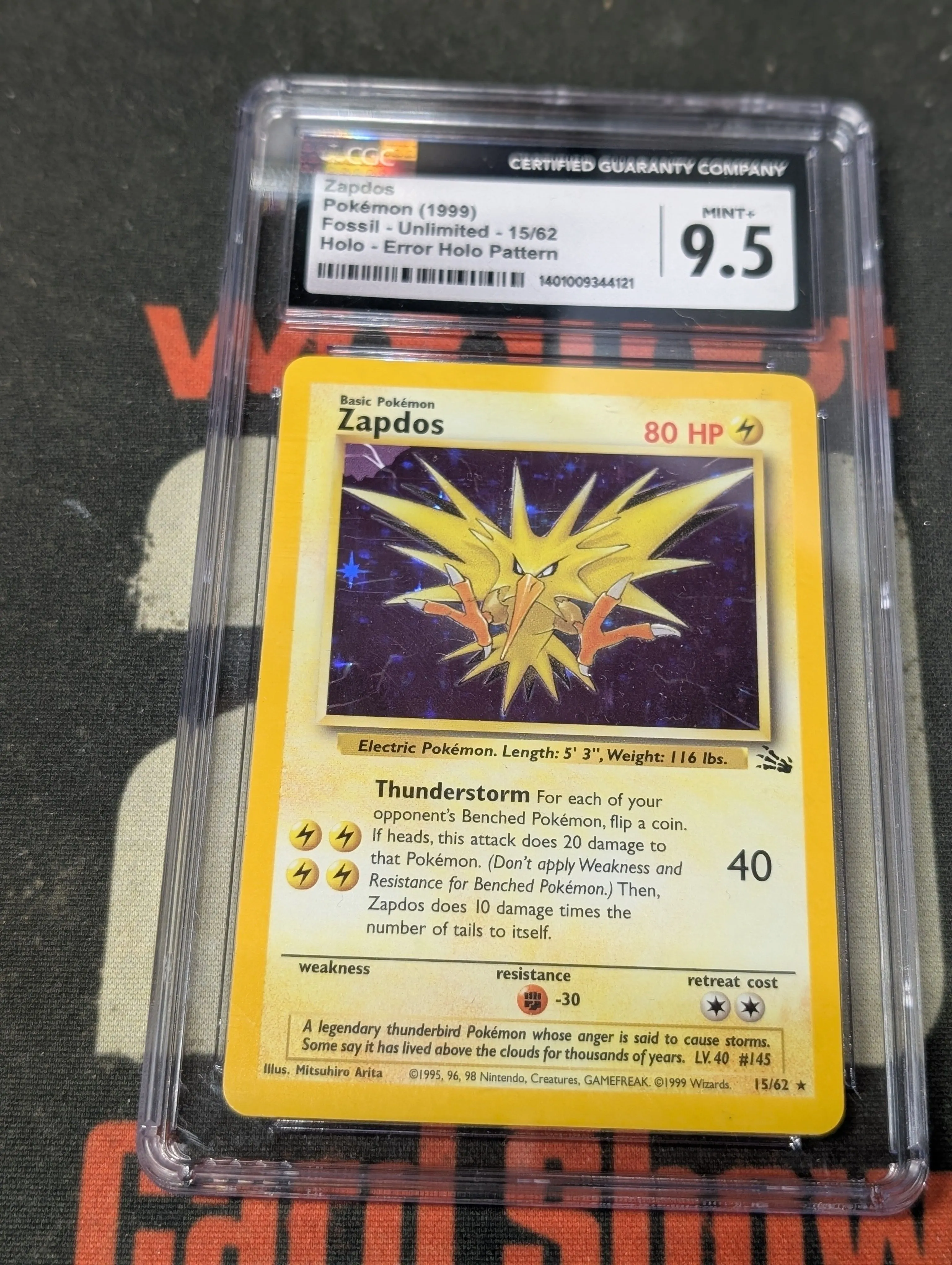 Product image for PKM - Slab - CGC 9.5 Error Foil Zapdos 