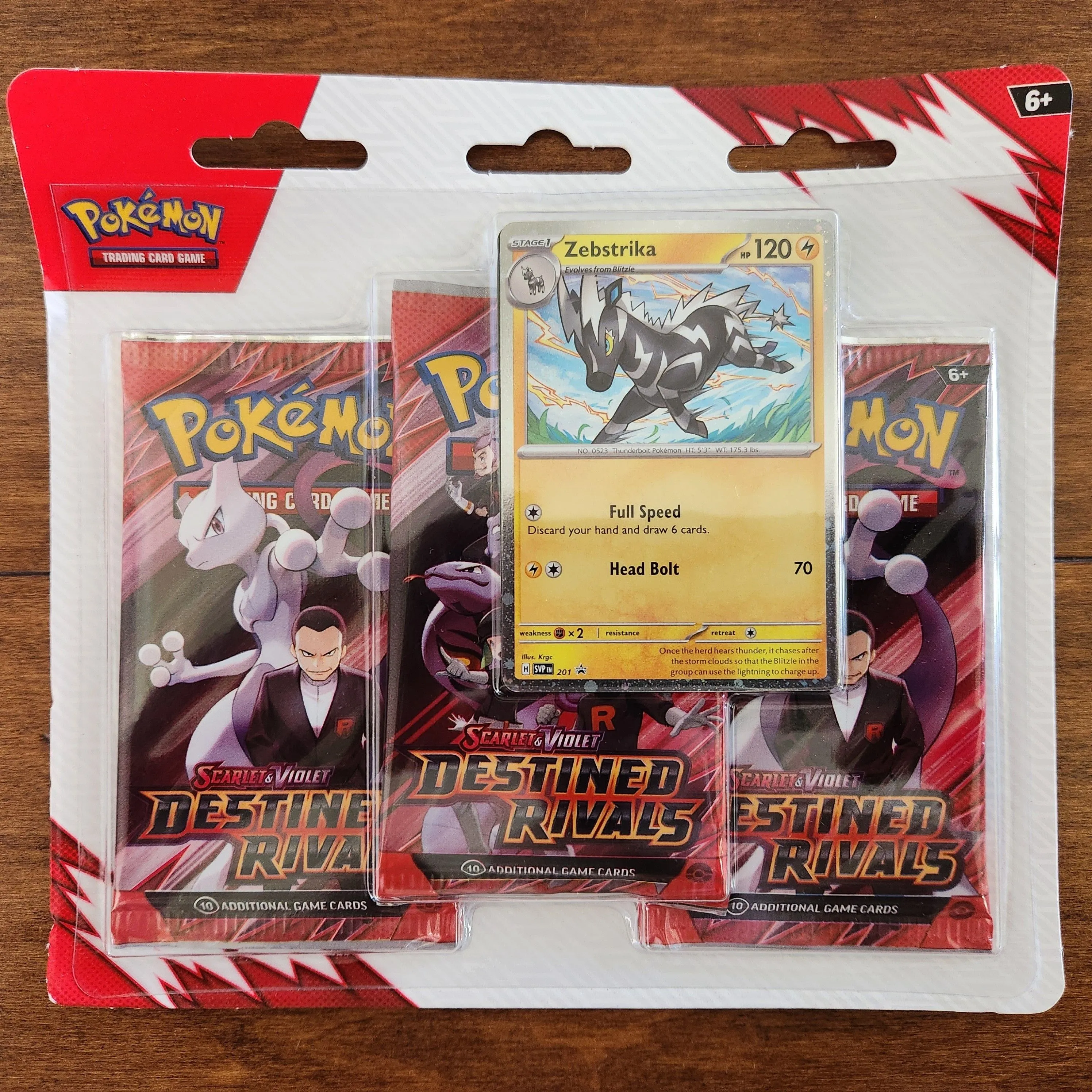 Product image for Pokemon Destined Rivals 3 Pack Blister [Zebstrika] - SV10: Destined Rivals (DRI)
Pokémon Trainers, b
