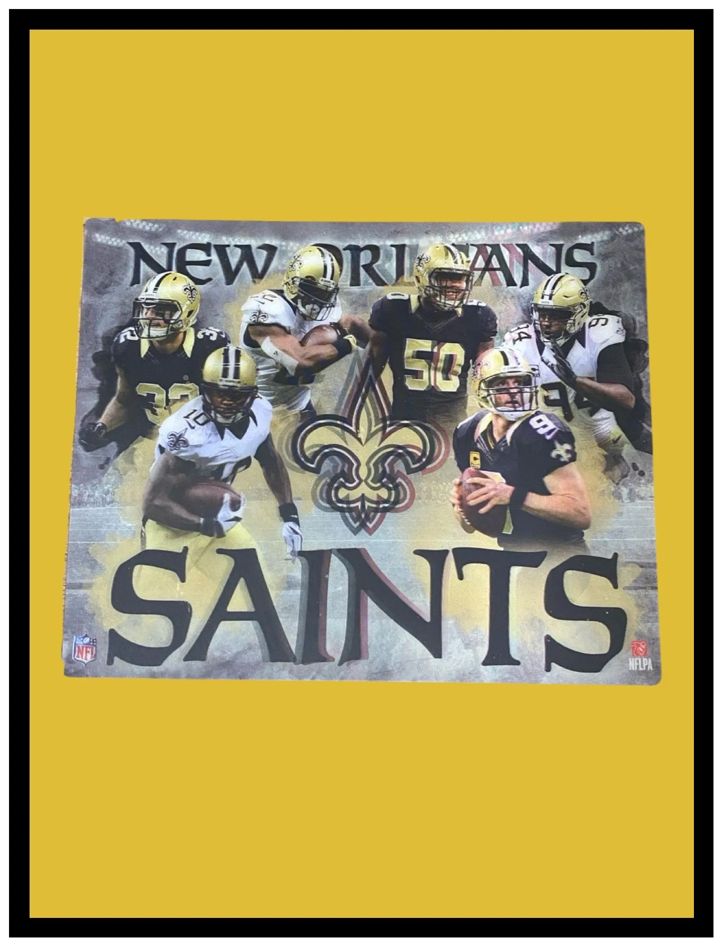 Product image for New Orleans Saints & Drew Brees 3D Holographic Poster - 8” x 10” - plus Decals