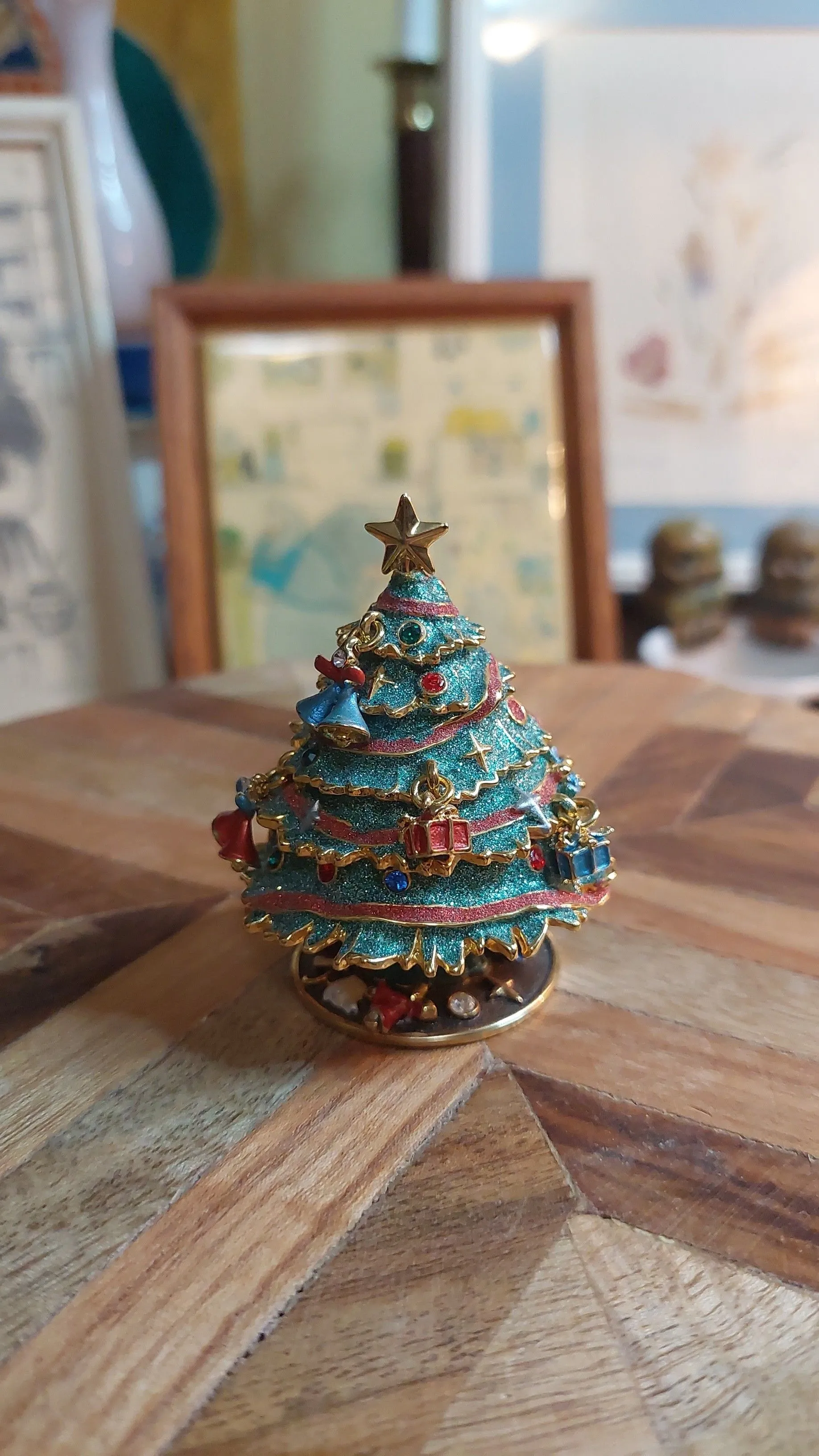 Product image for 0202 Hinged Trinket Box - Christmas Tree