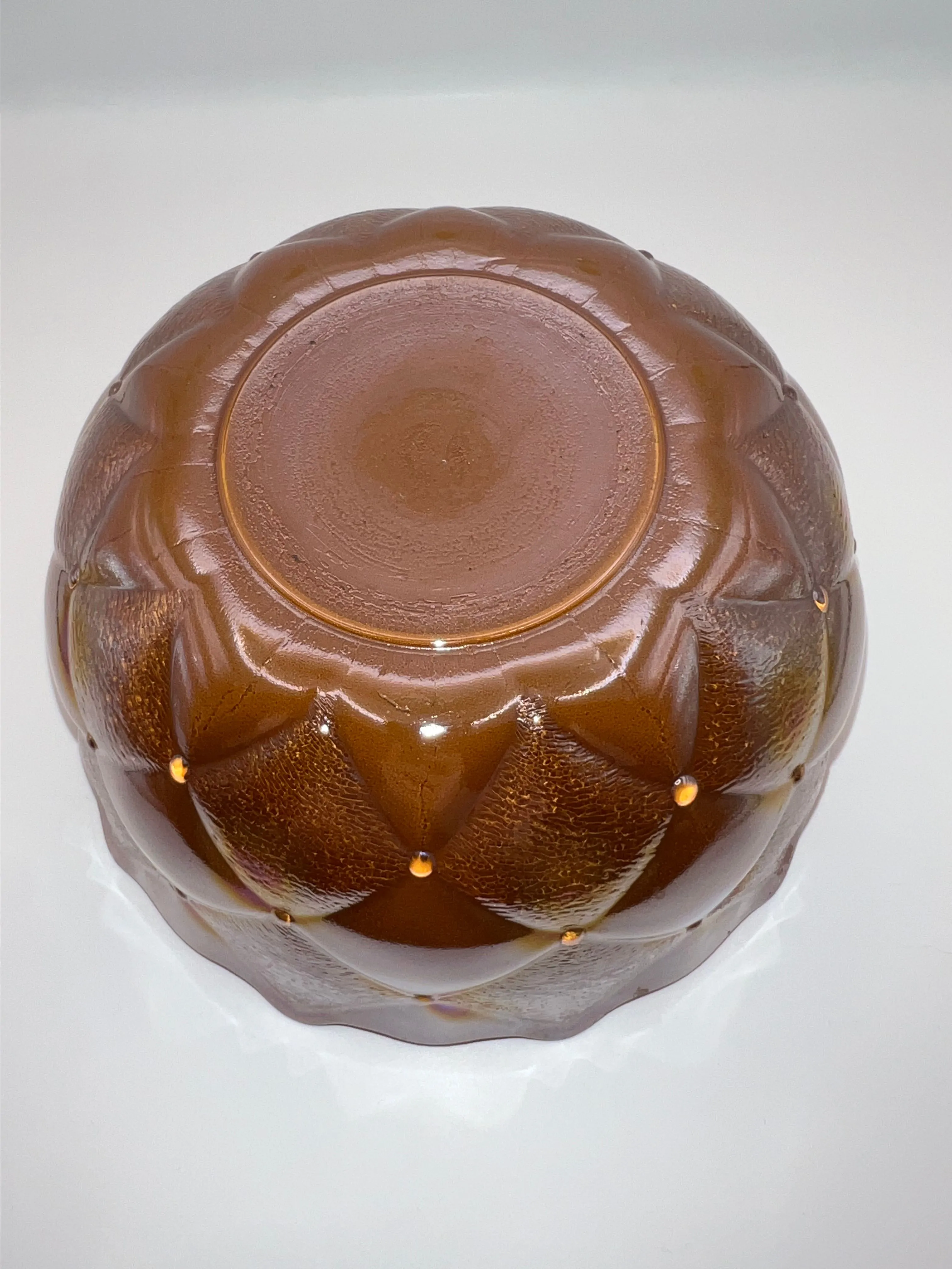 Product image for Fenton VTG Marigold Carnival Glass Diamond Quilted Pattern 6.75" Dia Bowl