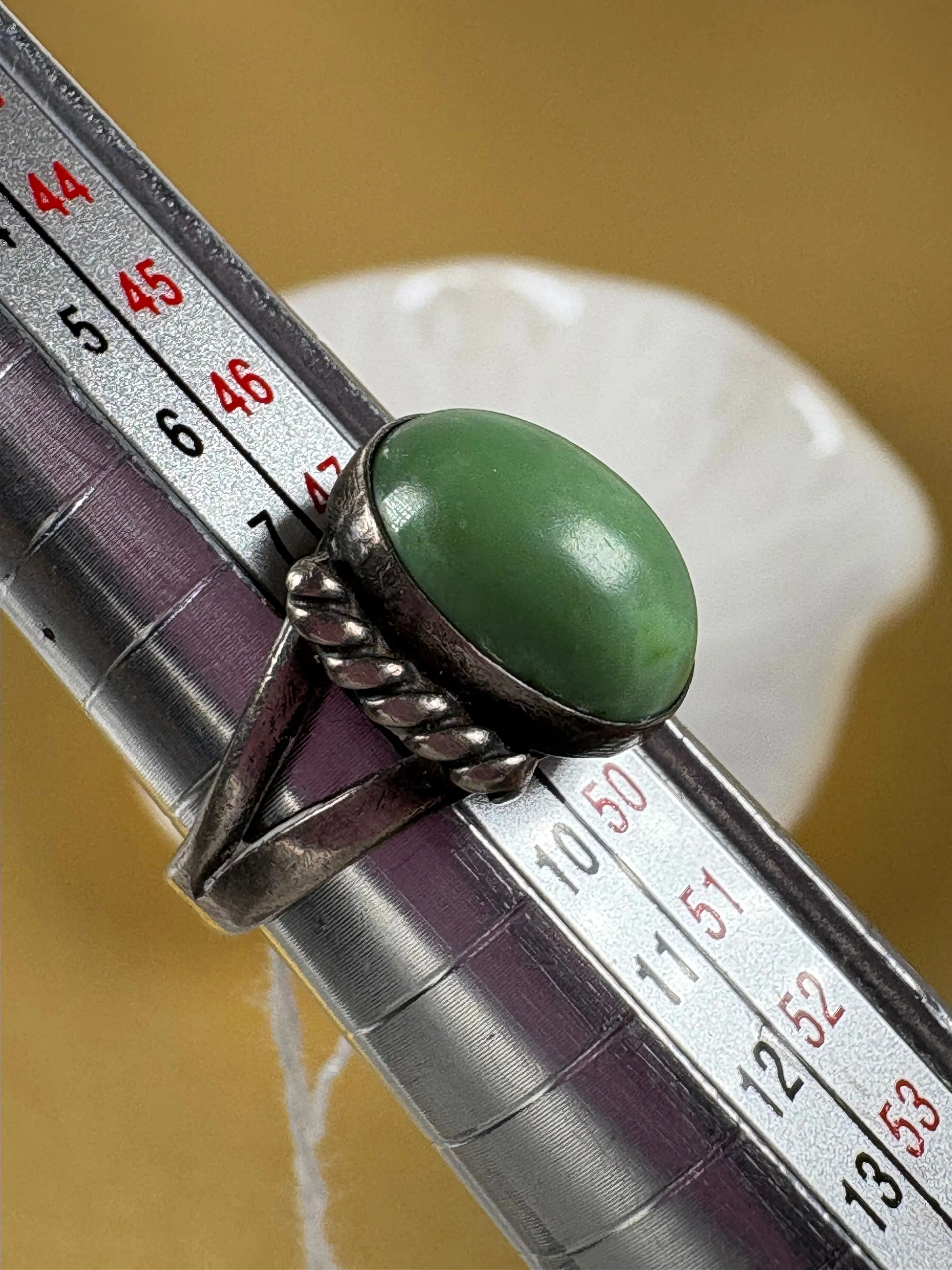 Product image for #1: 💚 Vintage Sterling Silver Green Turquoise Ring – Size 4.5 💚