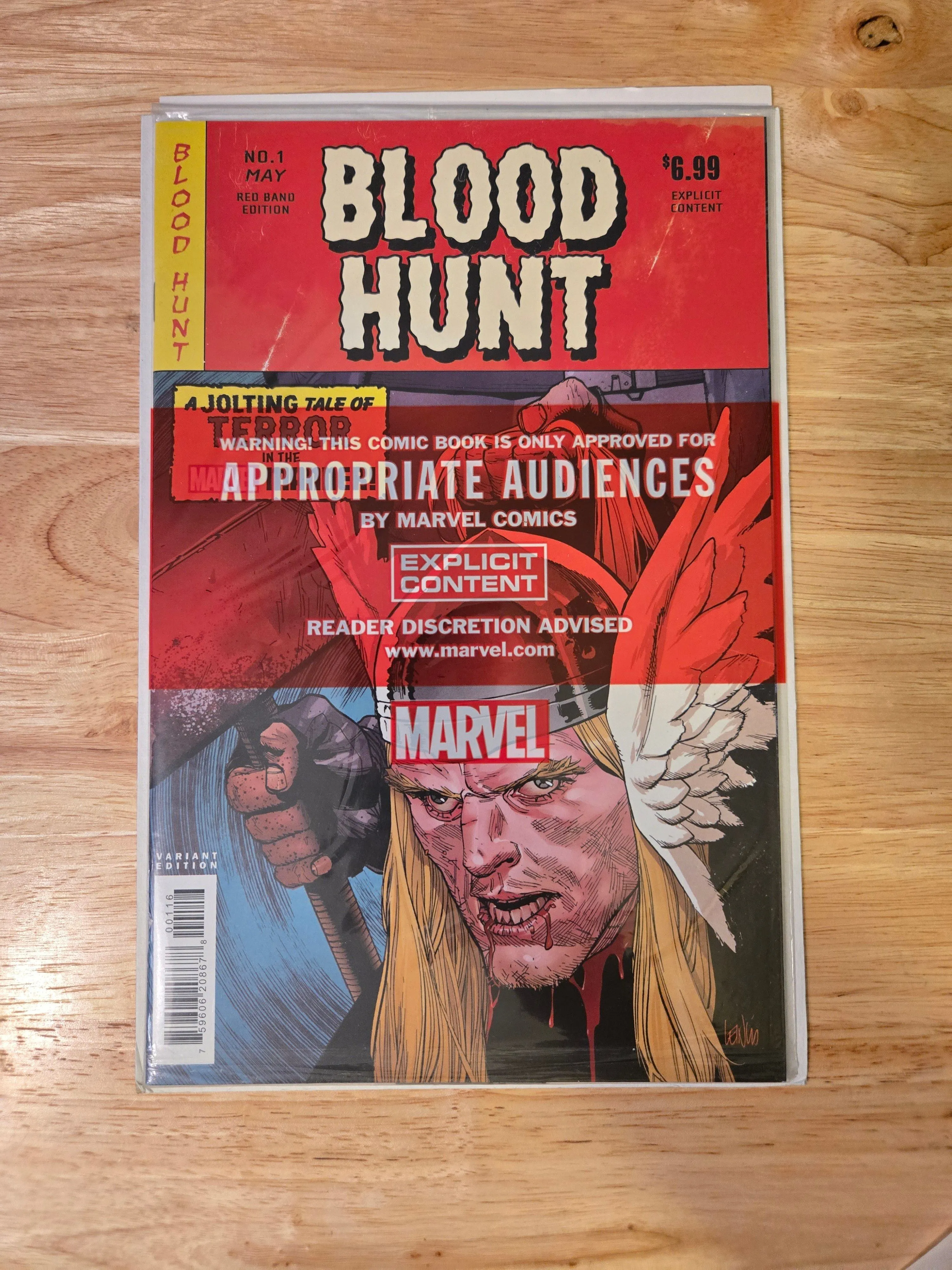 Product image for Blood Hunt #1 Red Band Leinil Yu 1:25 Bloody Homage Variant Sealed NM
