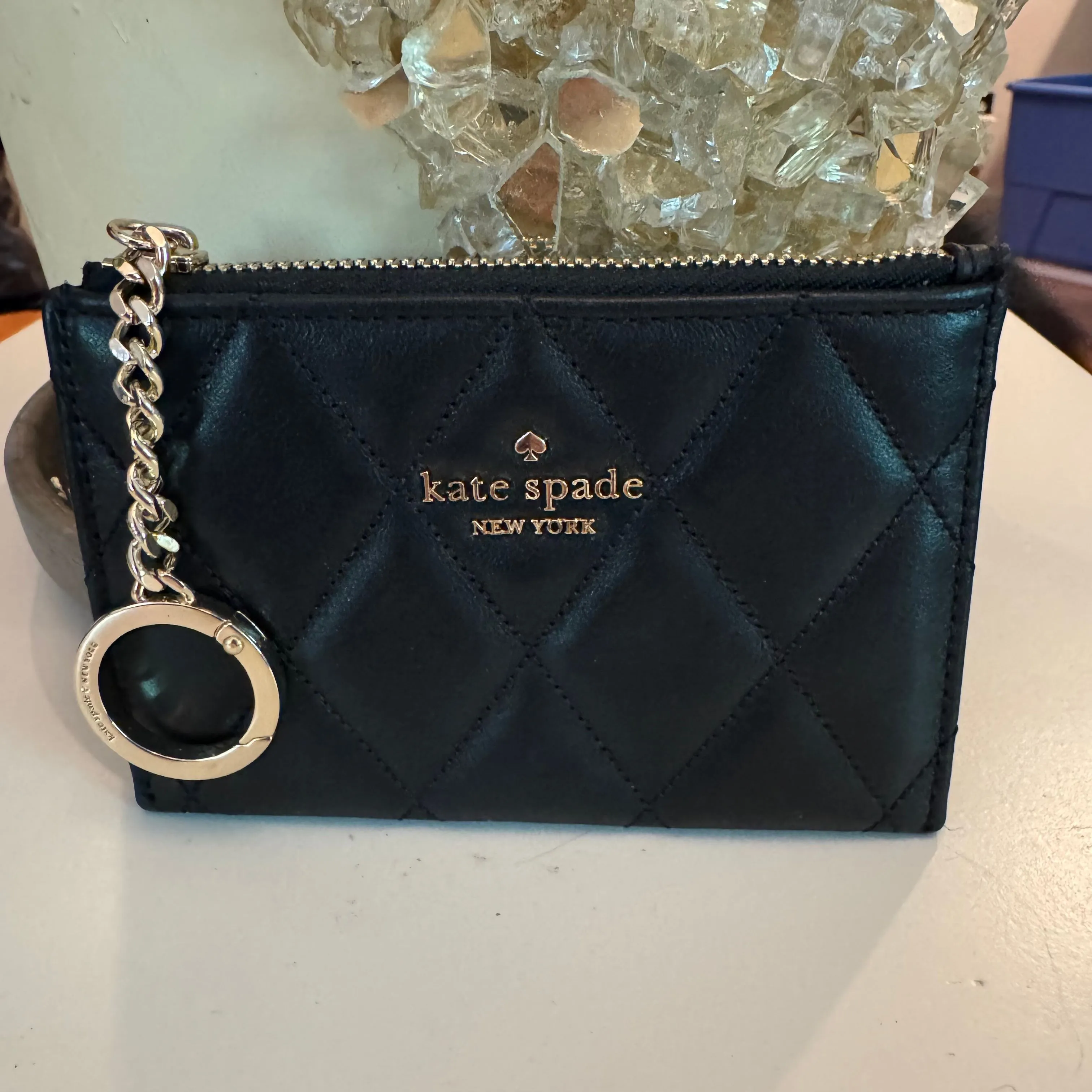Product image for Kate Spade Black Quilted Wristlet