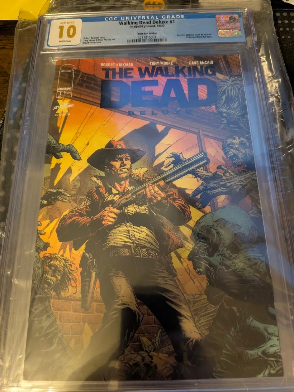 Product image for CGC 10 !! WALKING DEAD DELUXE #1 • CGC 10 • BLACK FOIL EDITION • SKYBOUND • DAVID FINCH