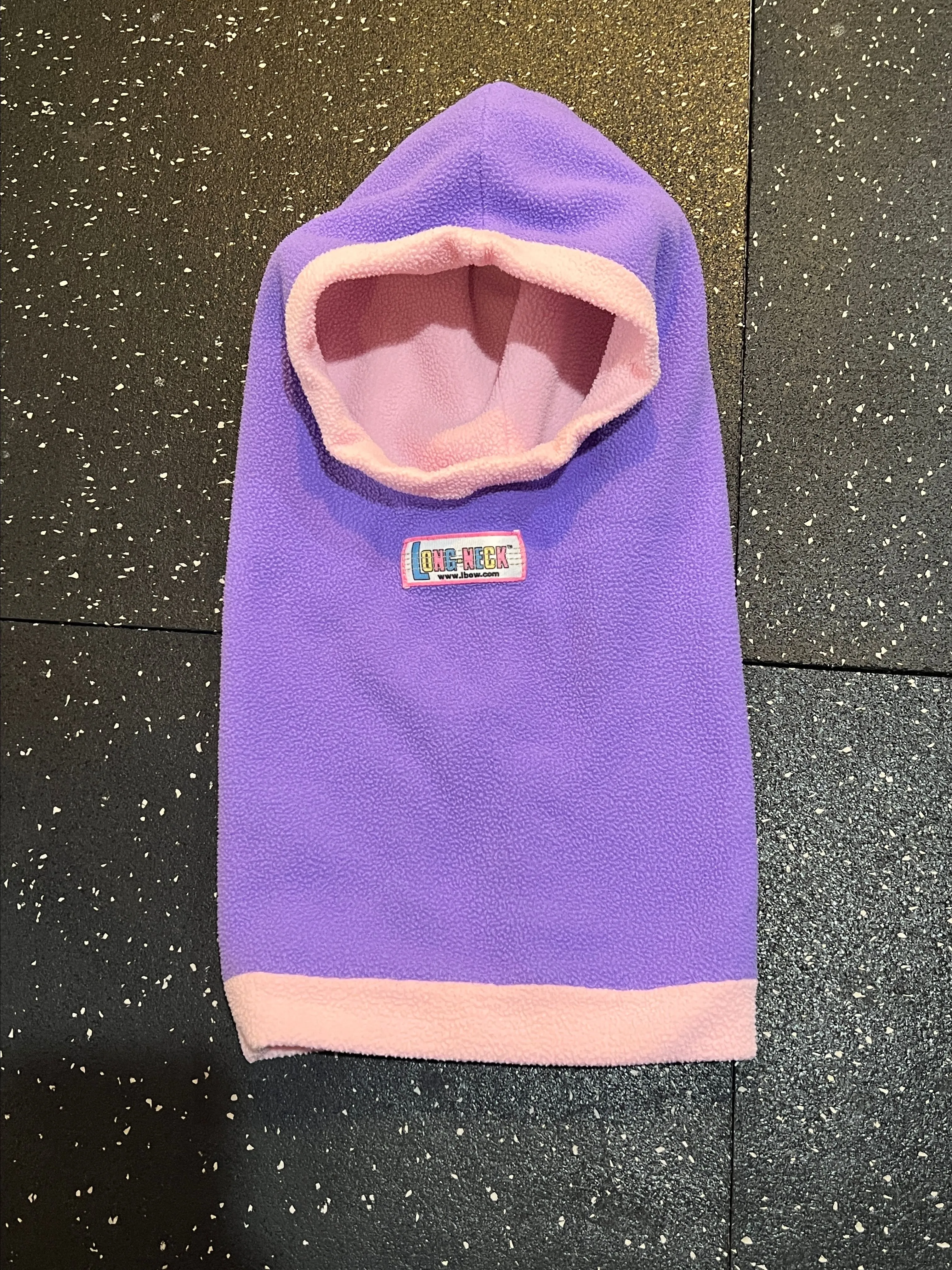 Product image for Fleece Hood Balaclava small purple & pink Long Neck Hoodie Hood