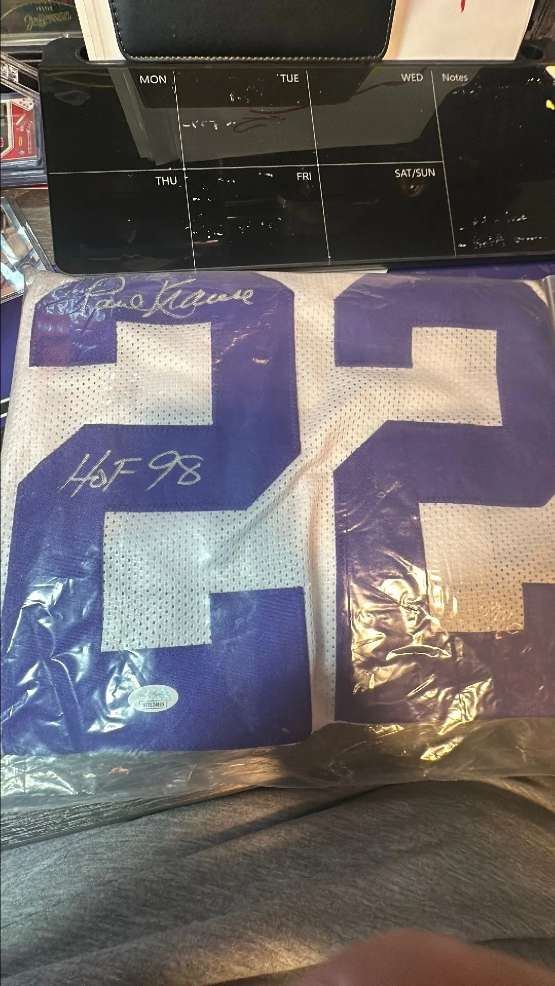 Product image for Paul Krause autographed Vikings jersey HOF98 inscribed