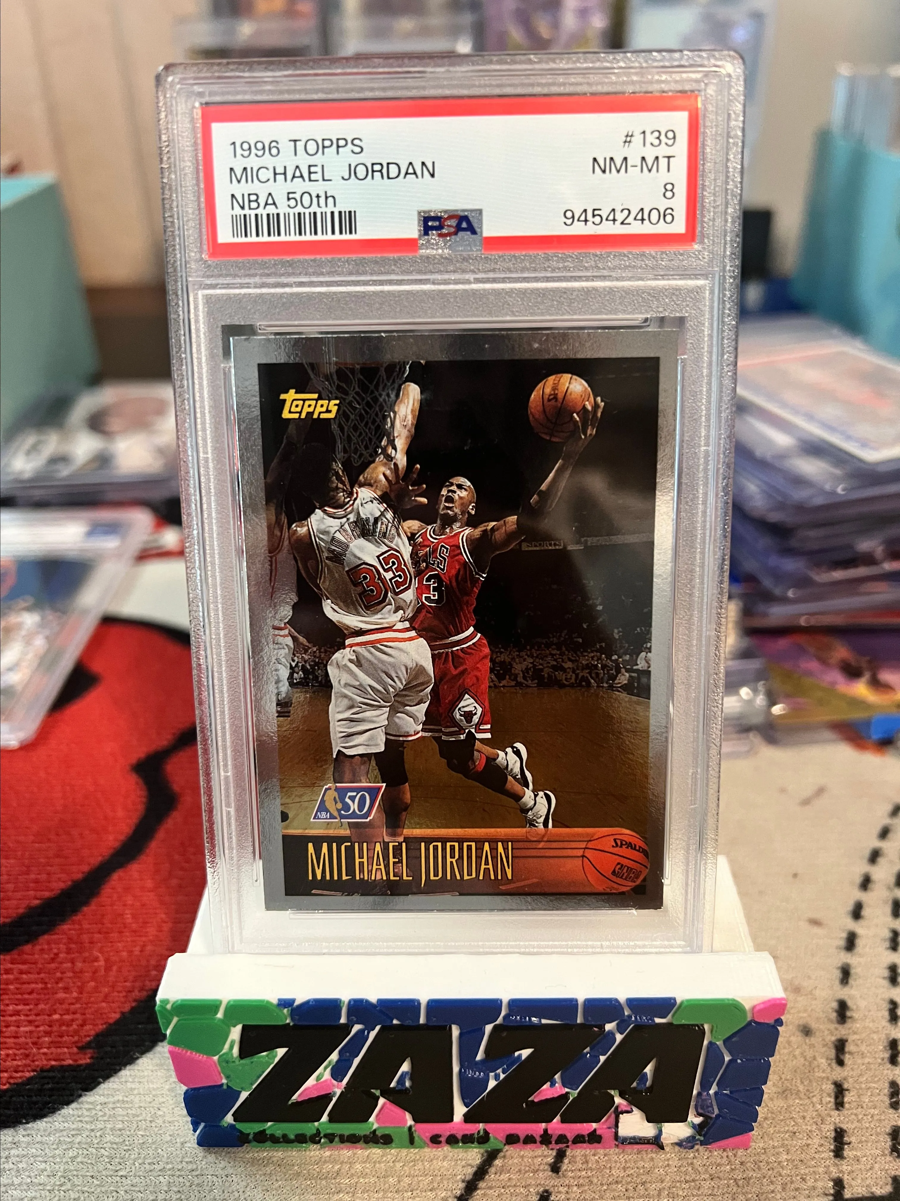 Product image for 1996 Topps Michael Jordan NBA 50th #139 PSA Near Mint 8!