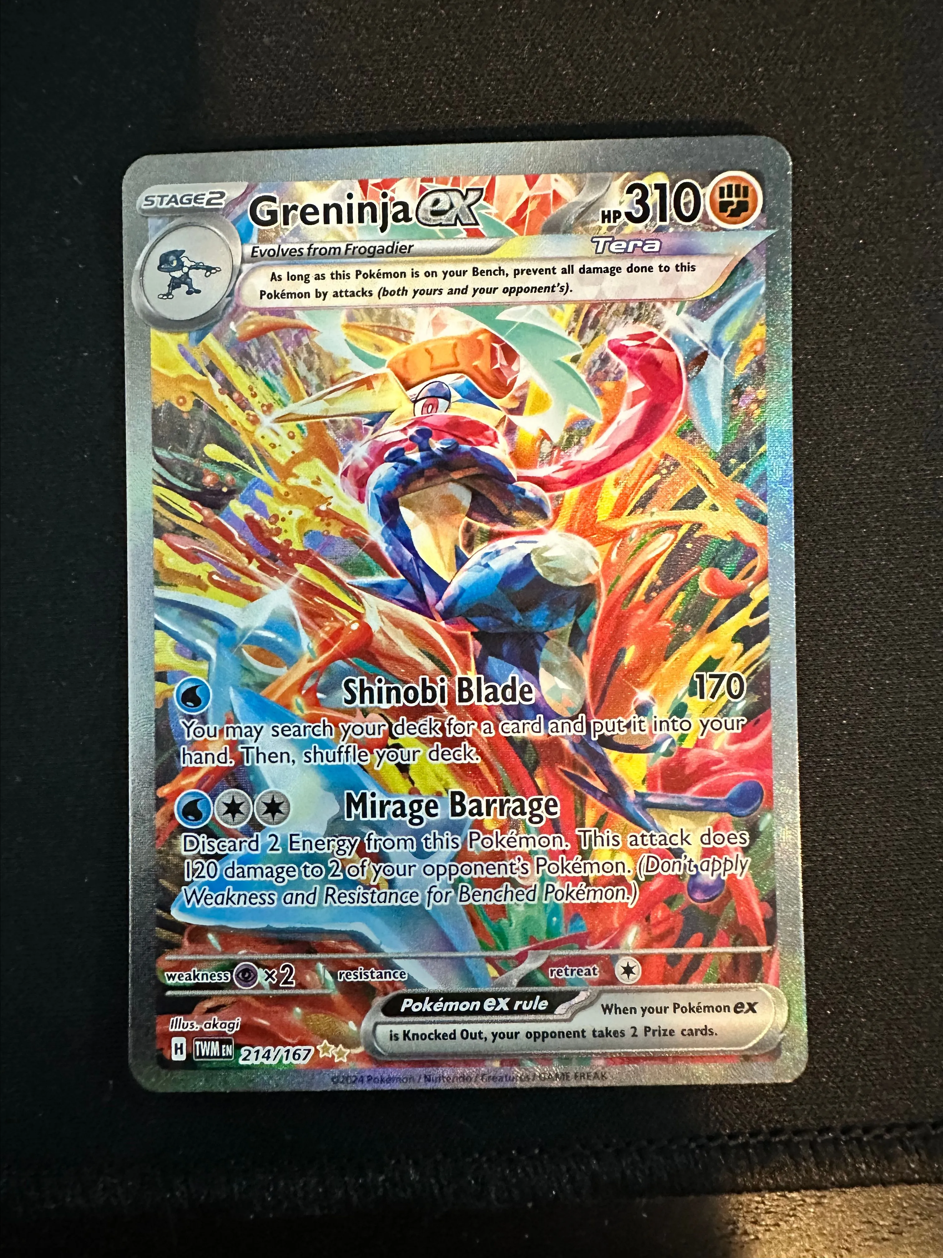 Pokemon Trading Card Game Scarlet & Violet Twilight Masquerade Special Illustration Rare Greninja ex #214