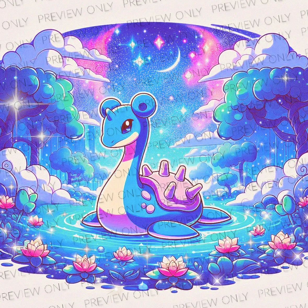Product image for Custom RGB Light Up Mythical Lapras Play Mat