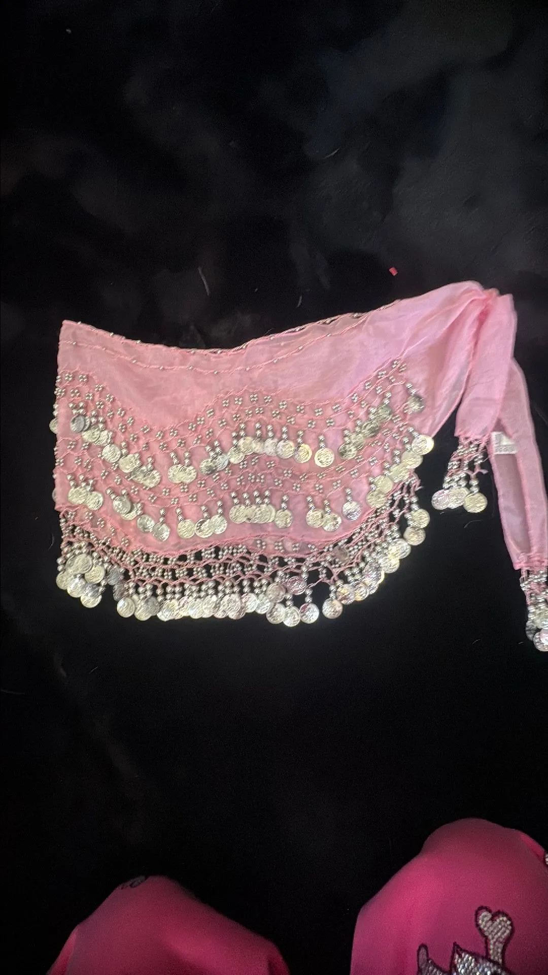 Product image for Baby pink belly dance tie skirt
