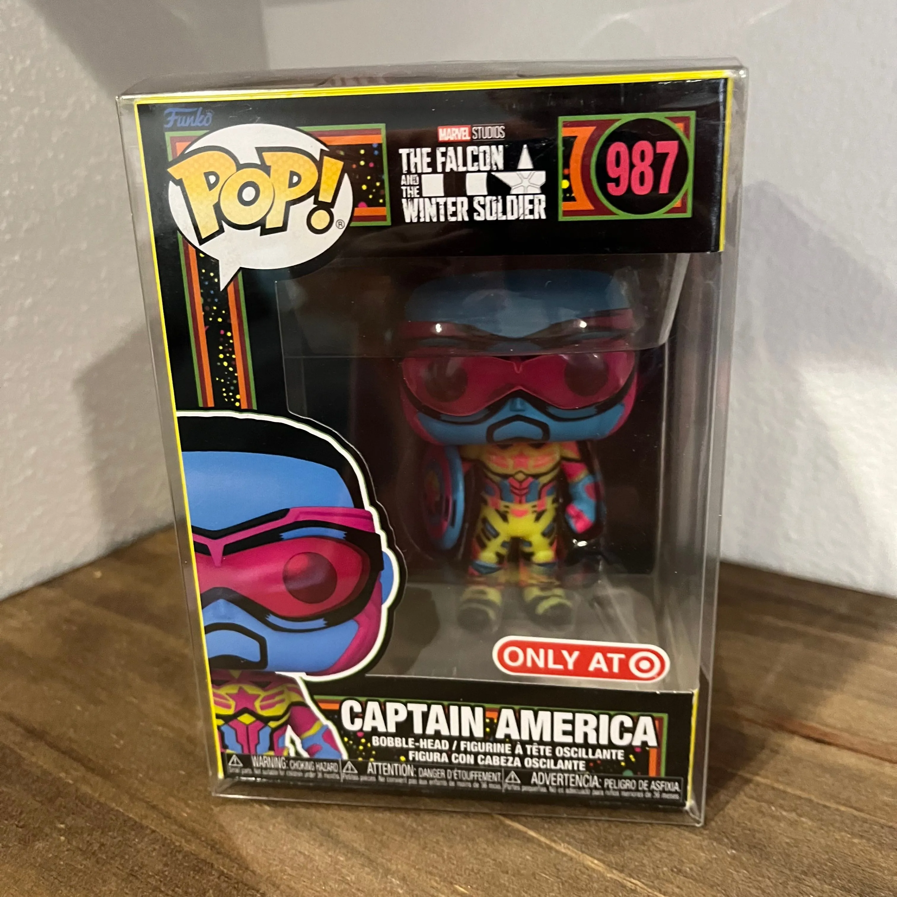 Product image for Funko Pop The Falcon and the Winter Soldier Captain America #987 Blacklight