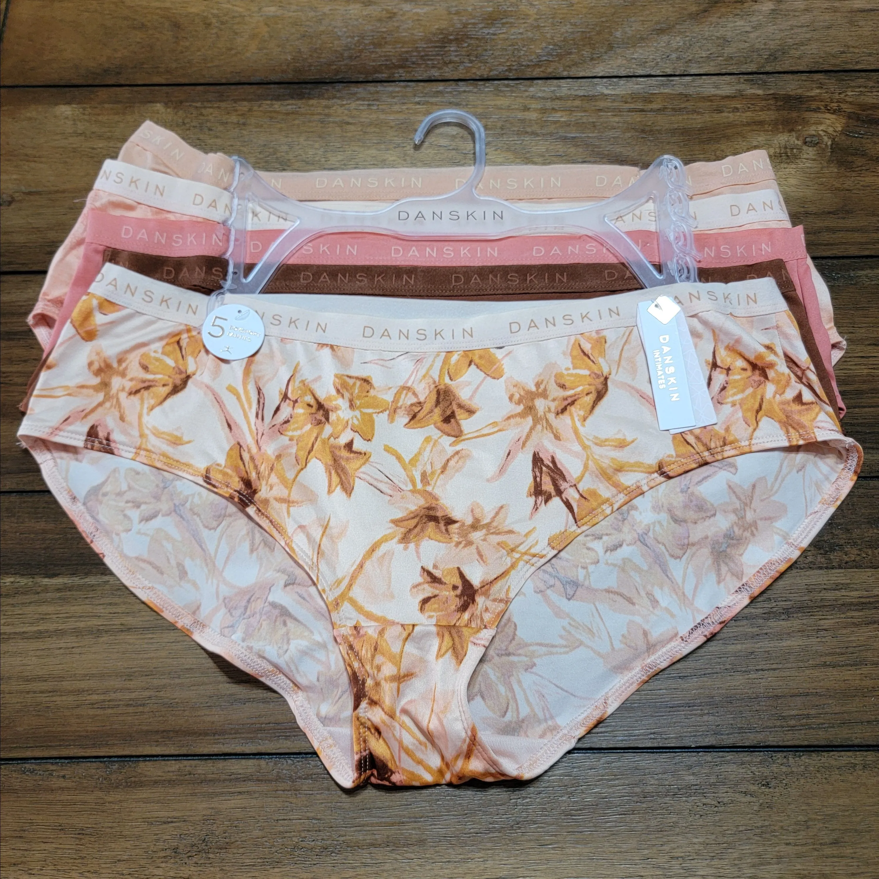 Product image for 5 Pack Danskin Intimates Boyshort Panties Variety Colors - Size 2X NWT