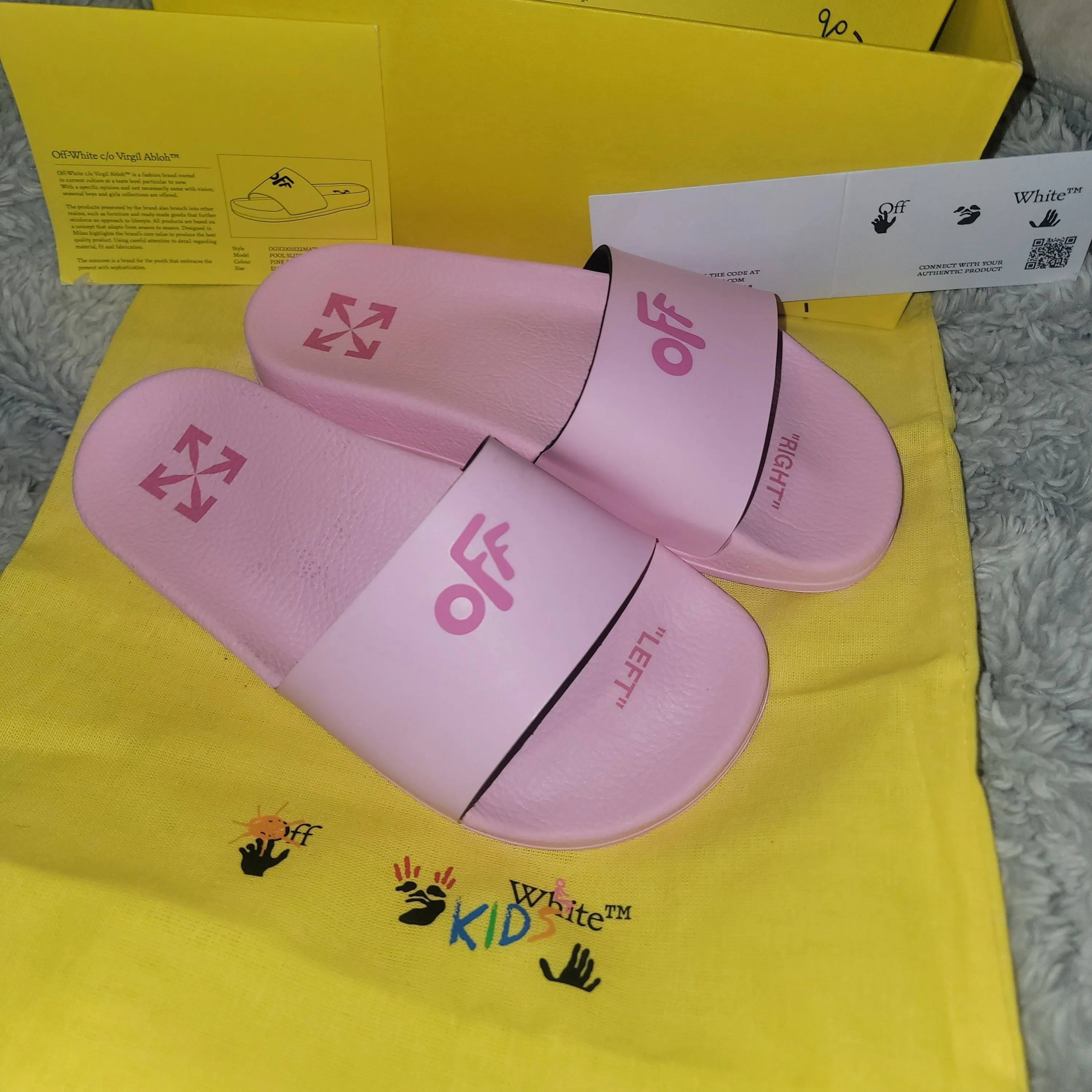 Product image for Kids Off-White Slides, Slippers