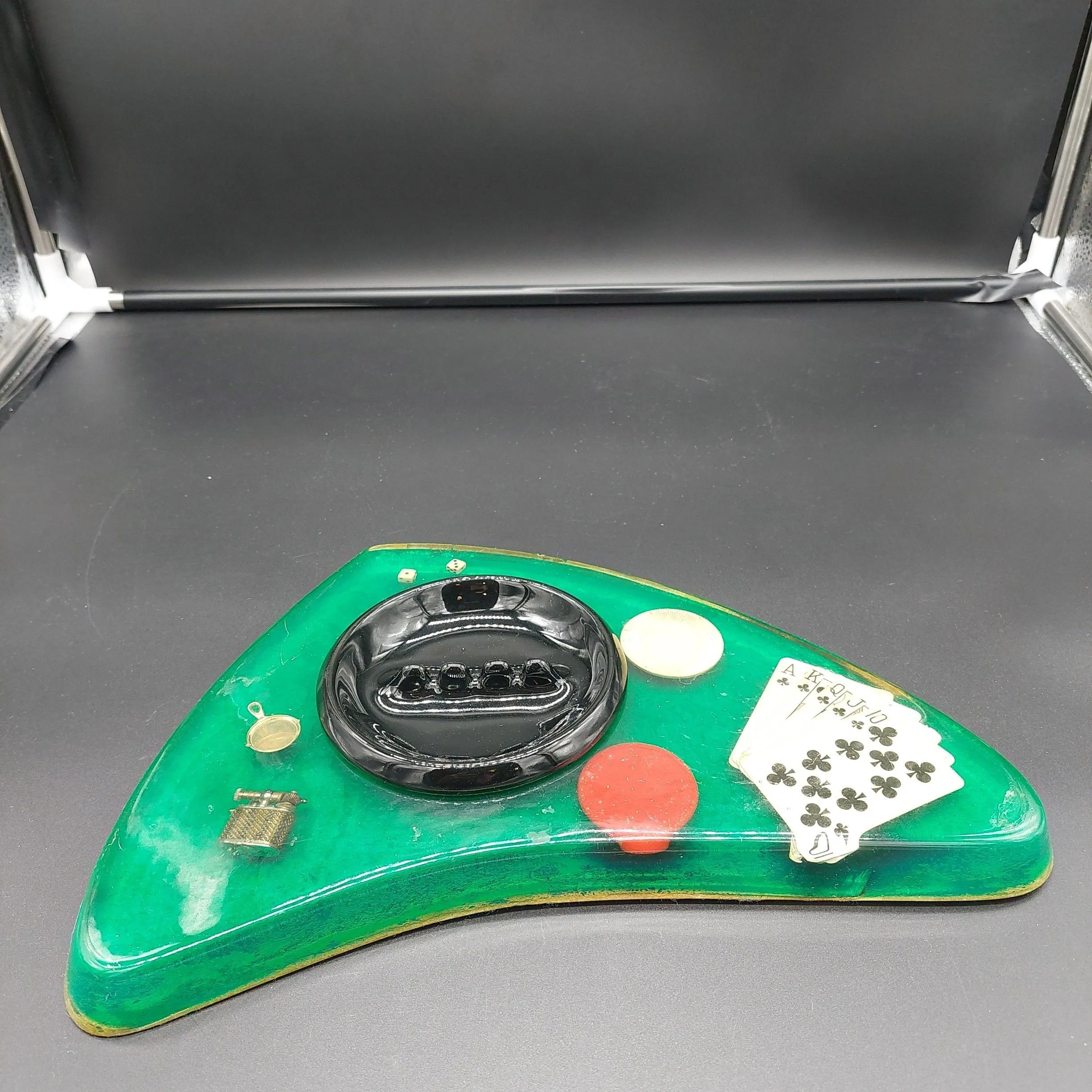 Product image for 1959 Acrylic Game Theme Ashtray 12" Wide