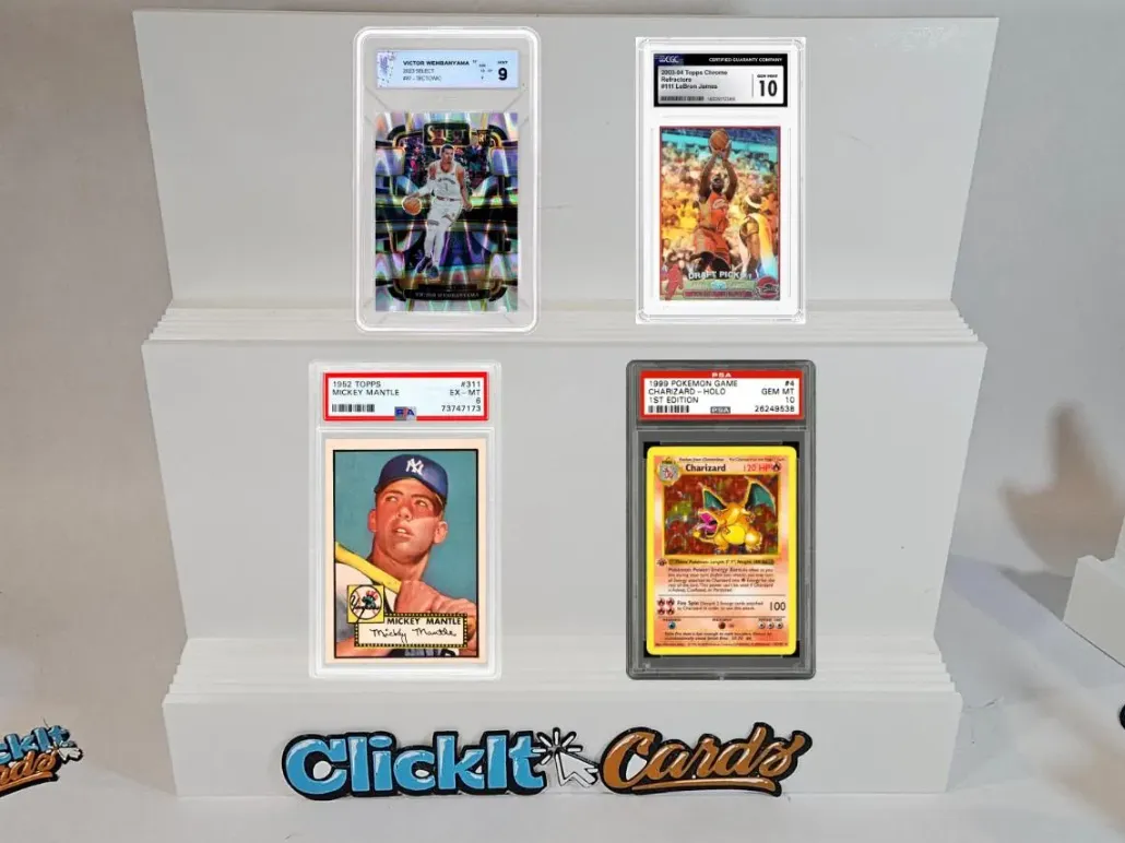 how to get baseball cards psa graded Card Display (PSA/CGC) 9-Card / 5 Pack / Silver Carbon main image 0