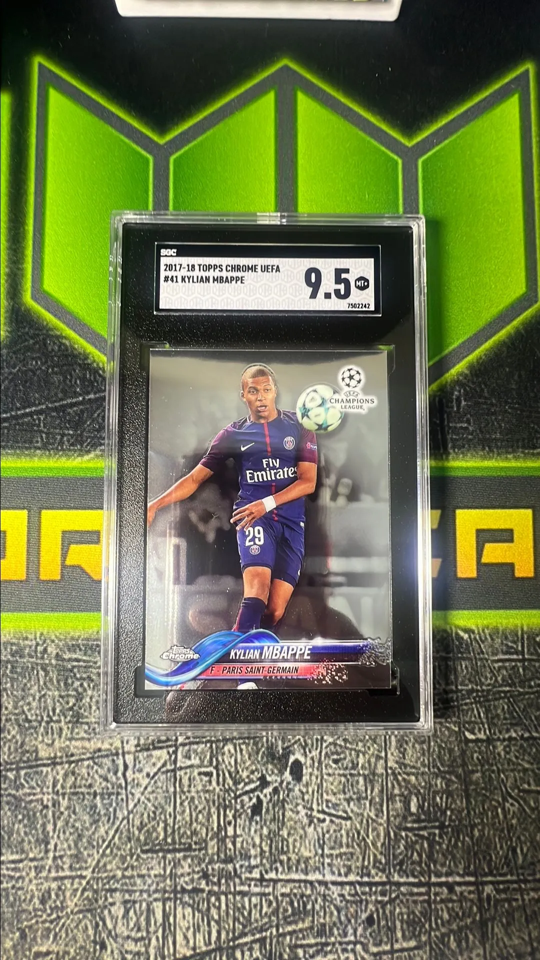 Product image for 2017-18 Topps Chrome UEFA Kylian Mbappe Rookie RC PSG France