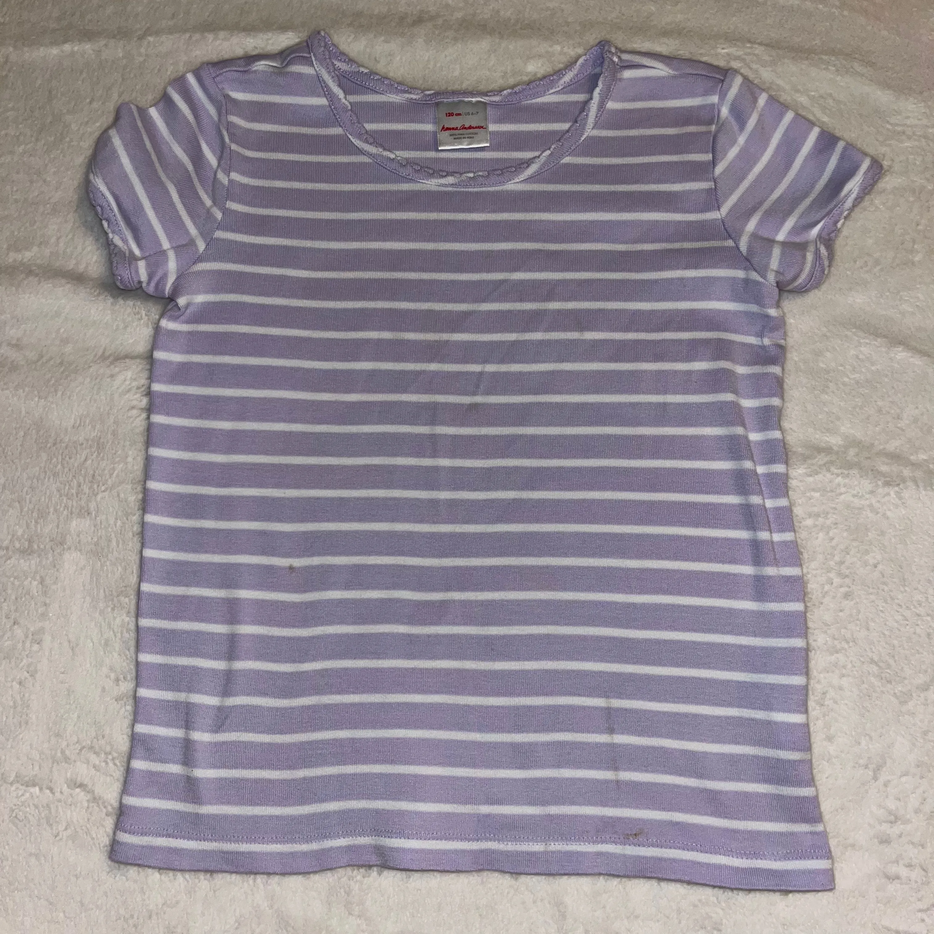 Product image for Hanna Andersson purple striped knit shirt, size 6-7