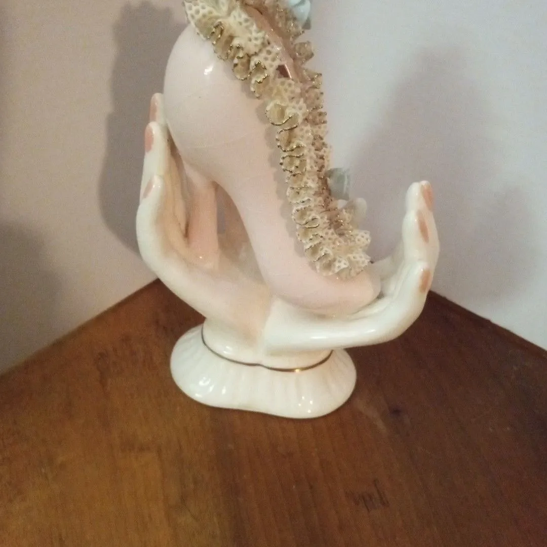 Product image for Vintage porcelain shoe in Hand vase