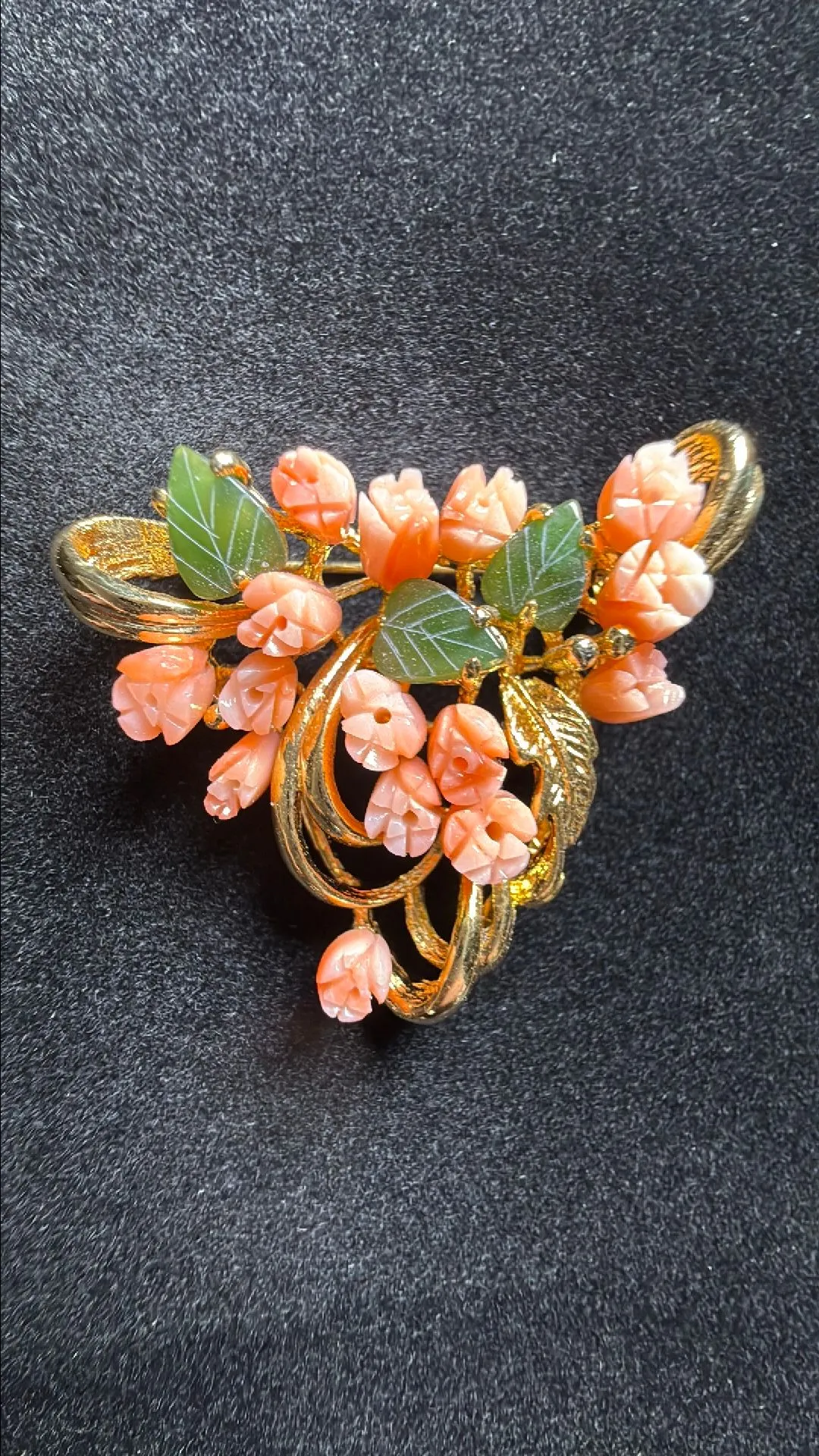 Product image for Jade coral pin brooch