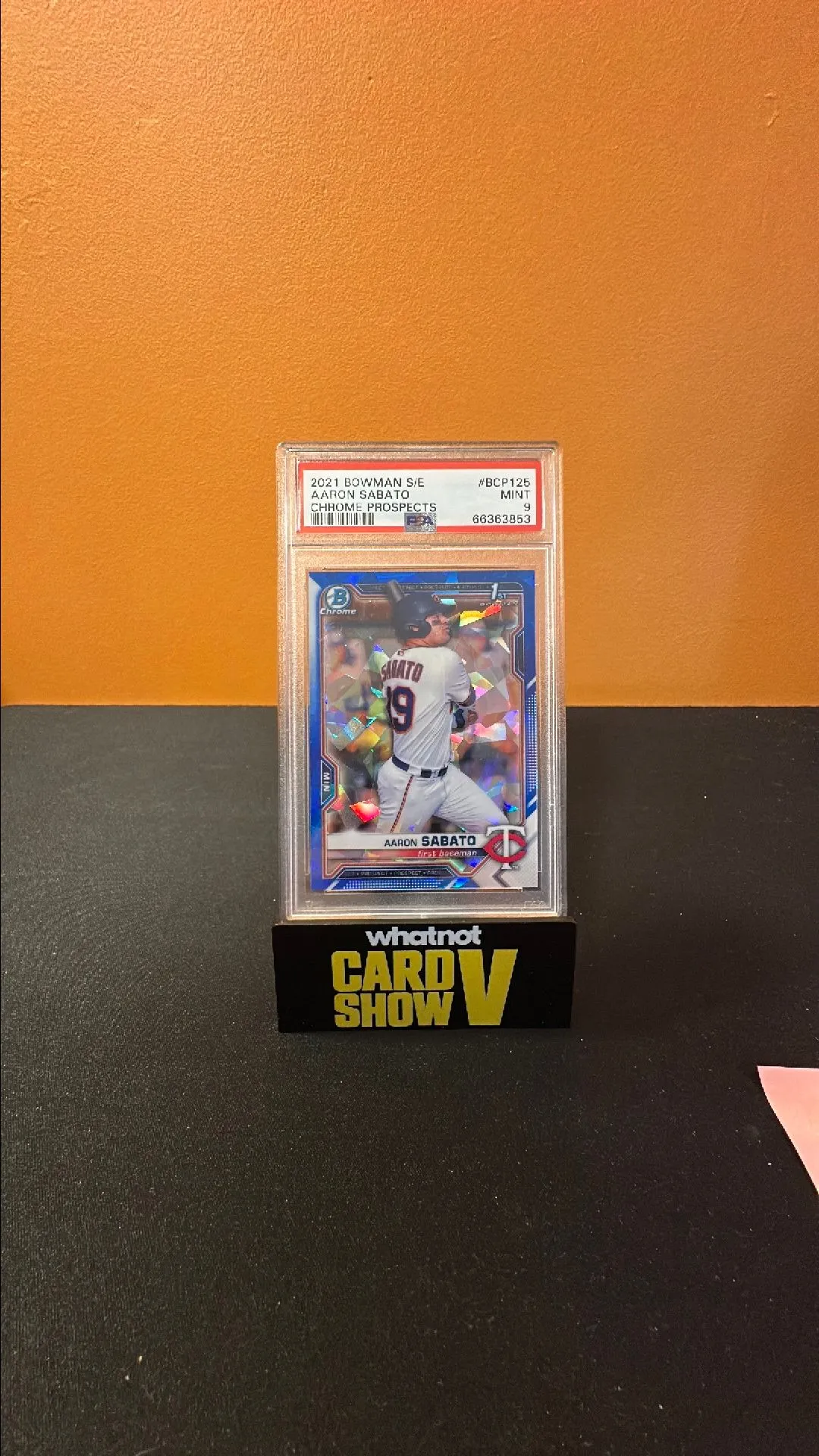 Product image for 2021 Bowman Sapphire Edition Chrome Prospects Aaron Sabato #BCP-125 PSA 9 MINT (1st Bowman)