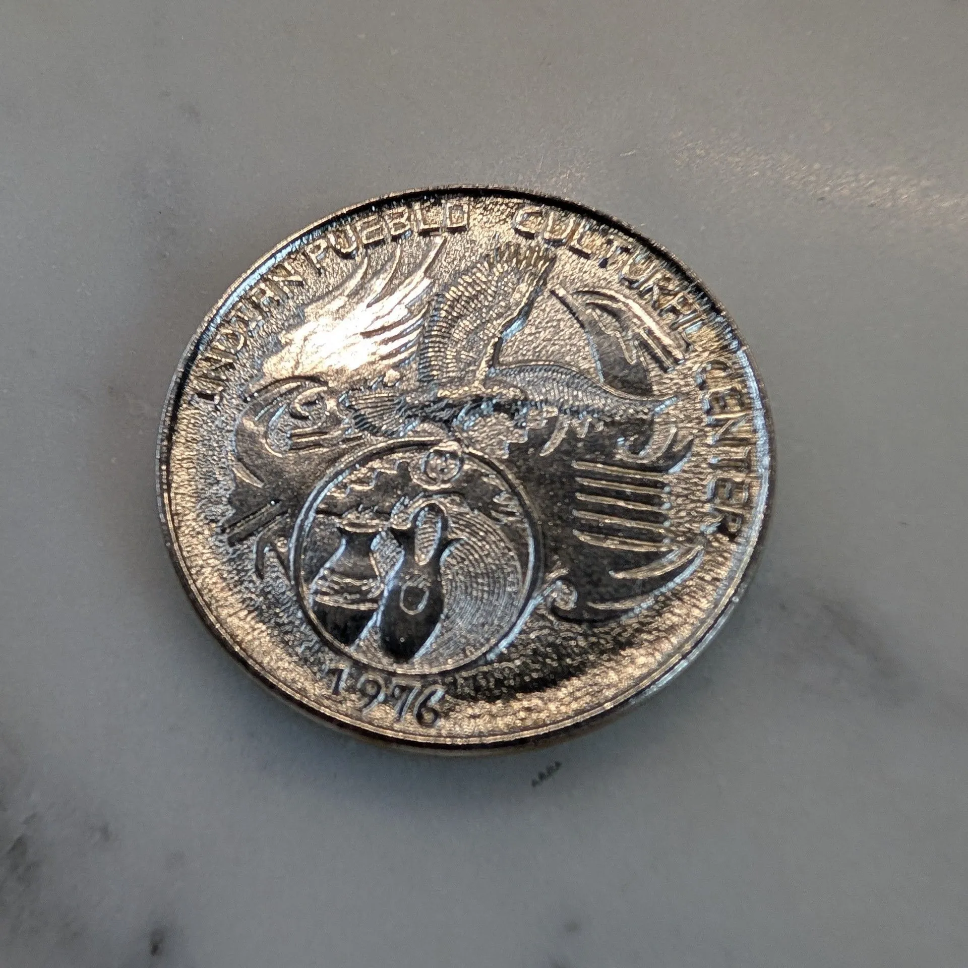 Product image for Rare - 1976 Indian Pueblo Cultural Center Joseph Lonewolf  White Mesa Mint 1 oz Silver Coin