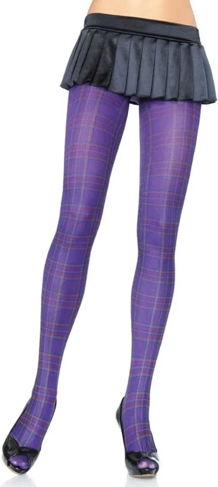 Product image for Leg Avenue - Paper Print Plaid Stockings, OS