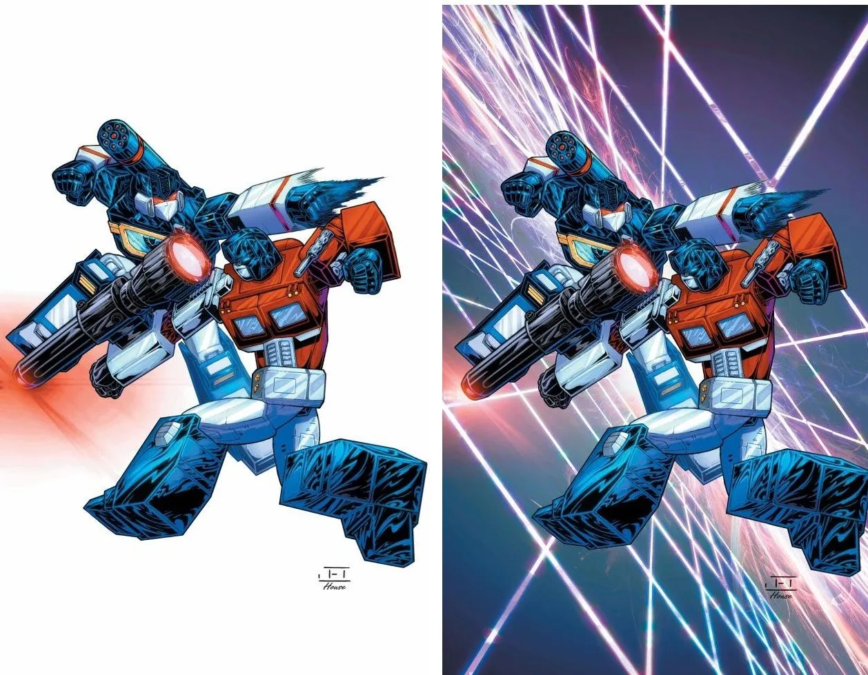 Product image for (SIGNED) Transformers #17 SET OF 2 FOIL & CARDSTOCK signed by Jeff Edwards + COA