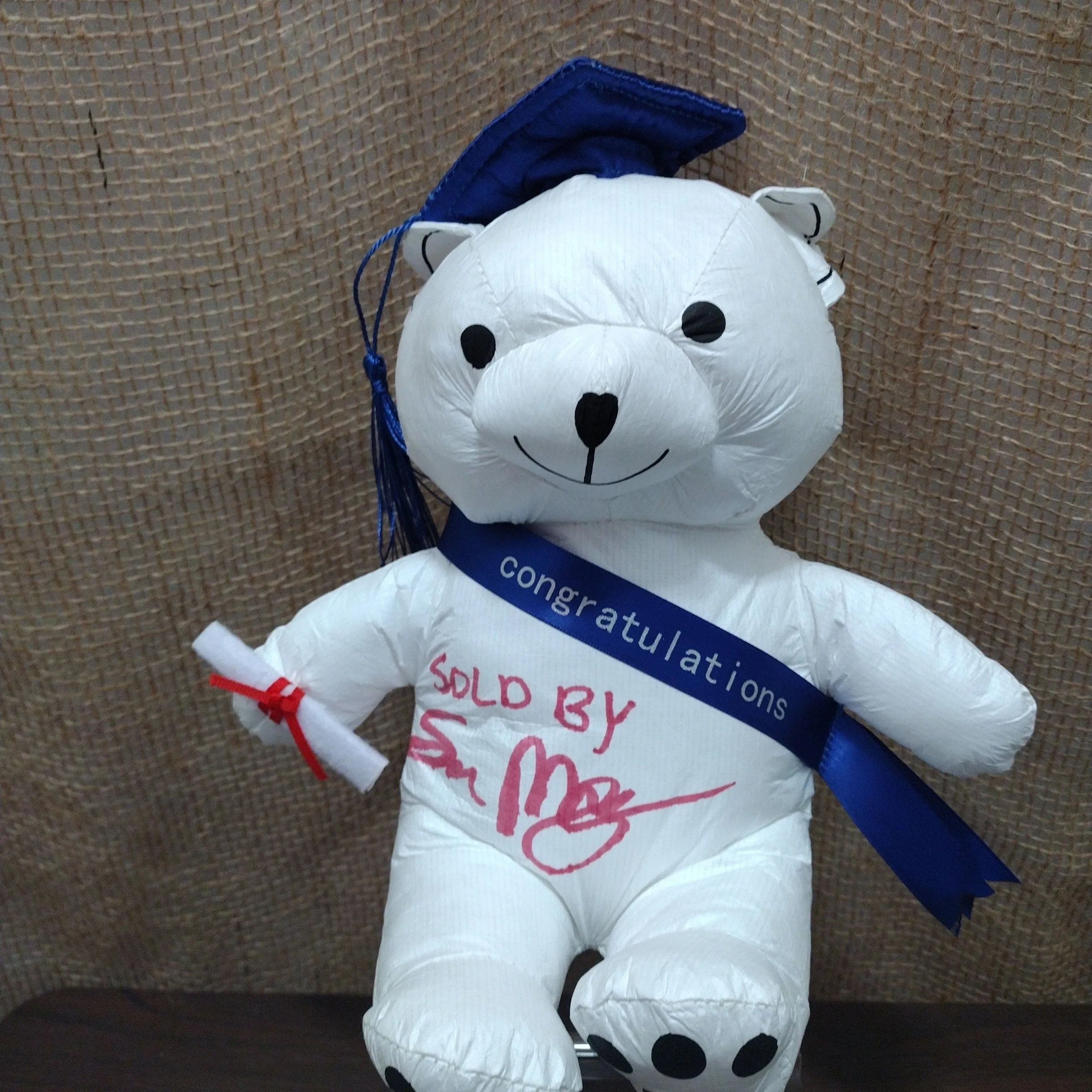 Product image for Graduation Bear Autograph Signed @soldbysam