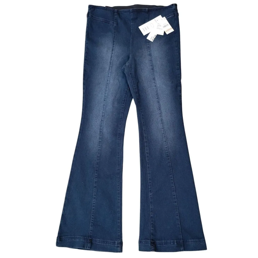 Product image for Anne Klein Womens High Rise Pull On Flare Jeans Size 12 Waist 34" Inseam 32" NWT