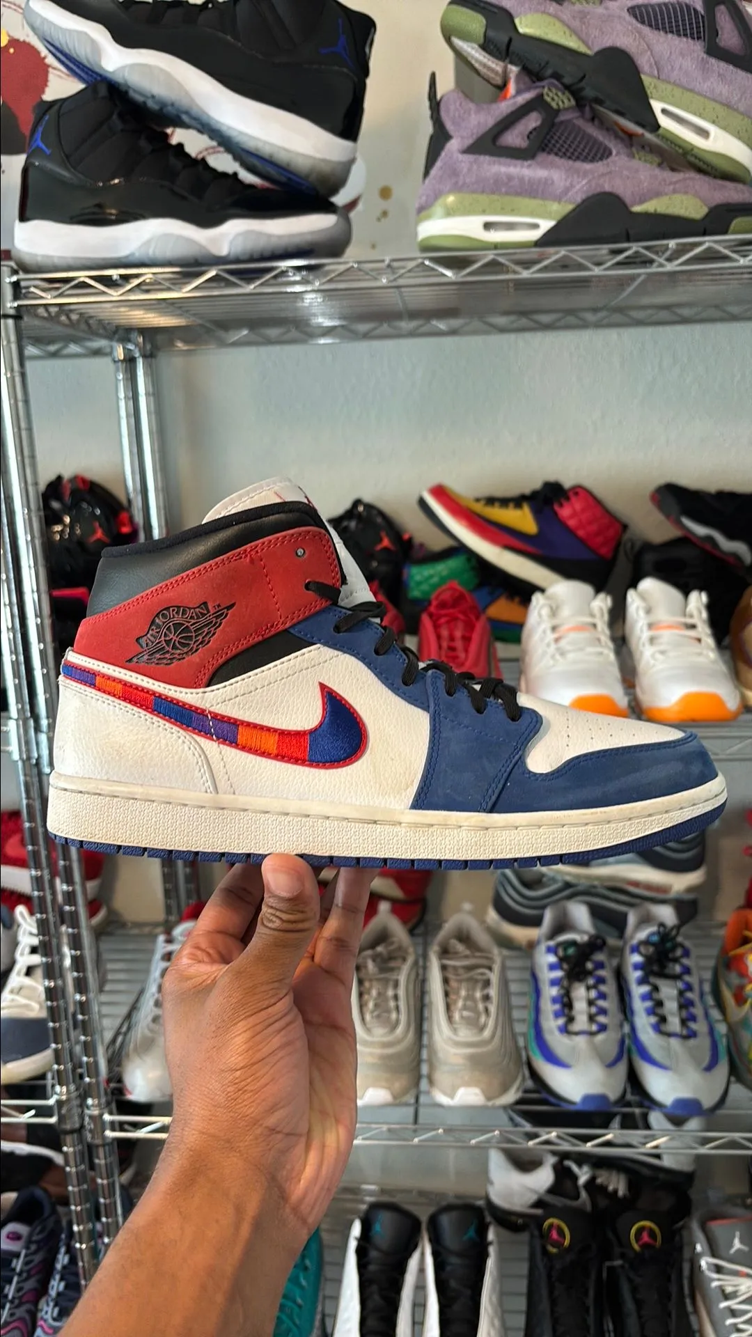 Product image for Men's Size 11- Jordan 1 Mid Multicolor Swoosh