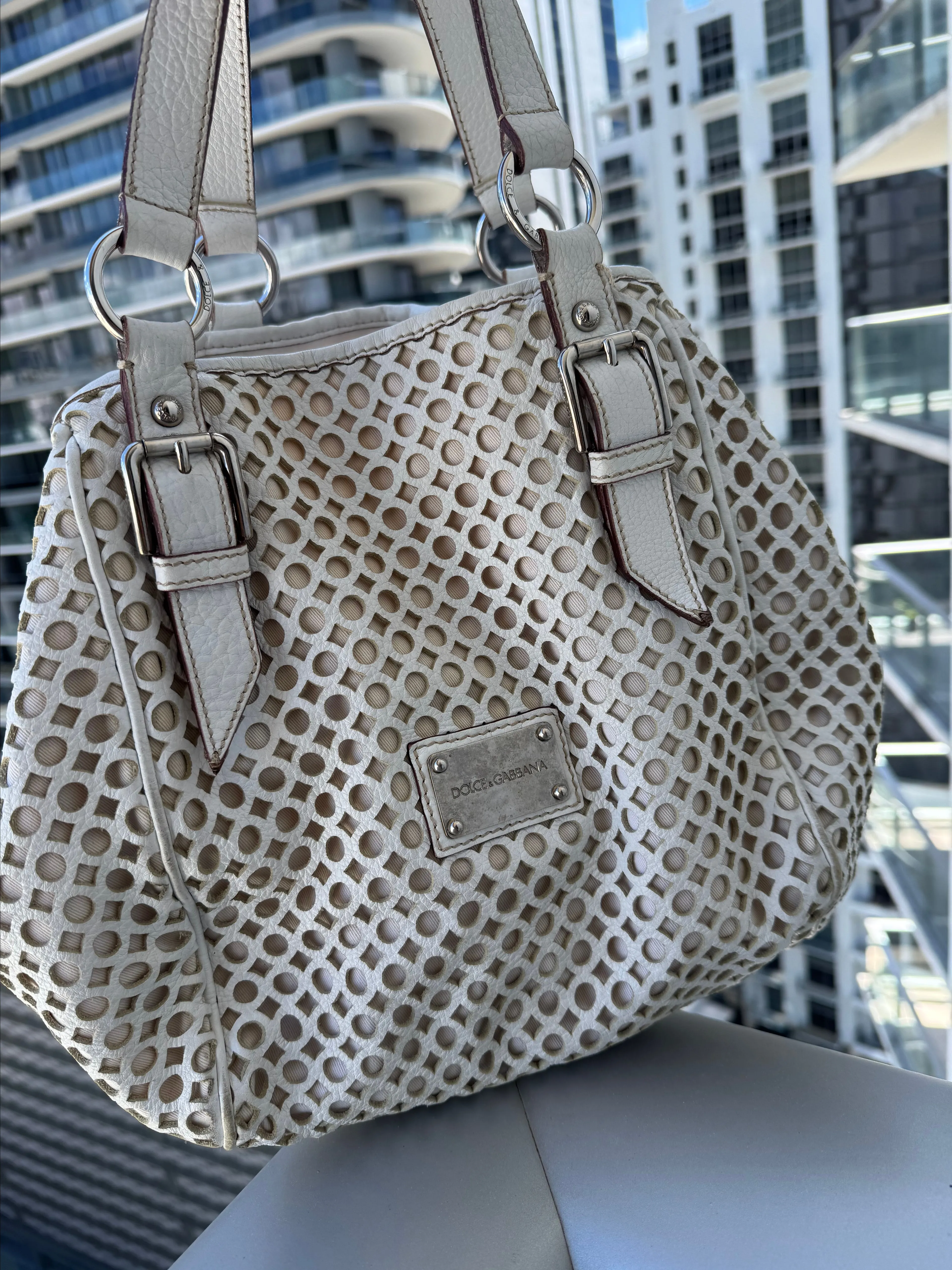 Product image for 75. Dolce & Gabbana Perforated Leather Handbag
