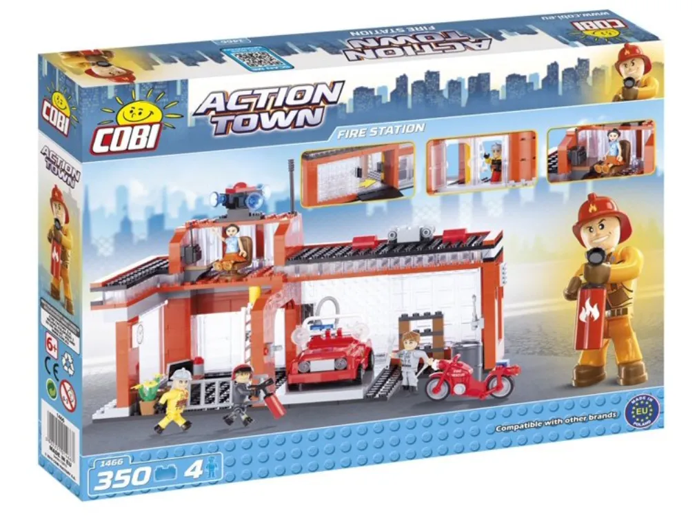 Cobi Action Town Fire Station 1466 (Compatible with Lego