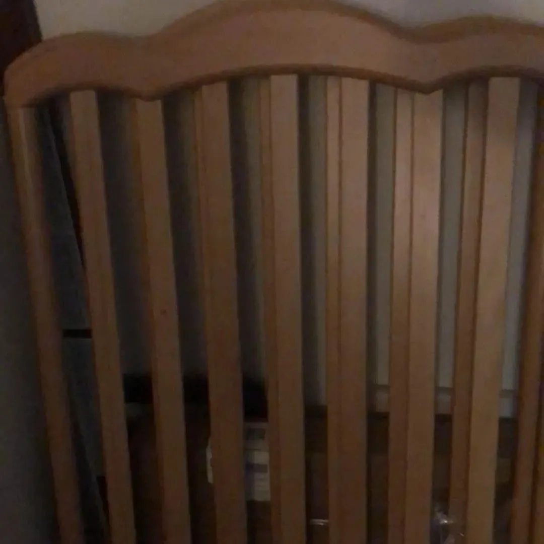 Product image for baby crib come with pull out draw / an mattress only used barley  so basically new great condition .