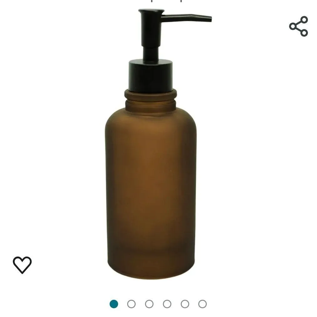 Product image for #93 Frosted Amber Glass Soap Dispenser