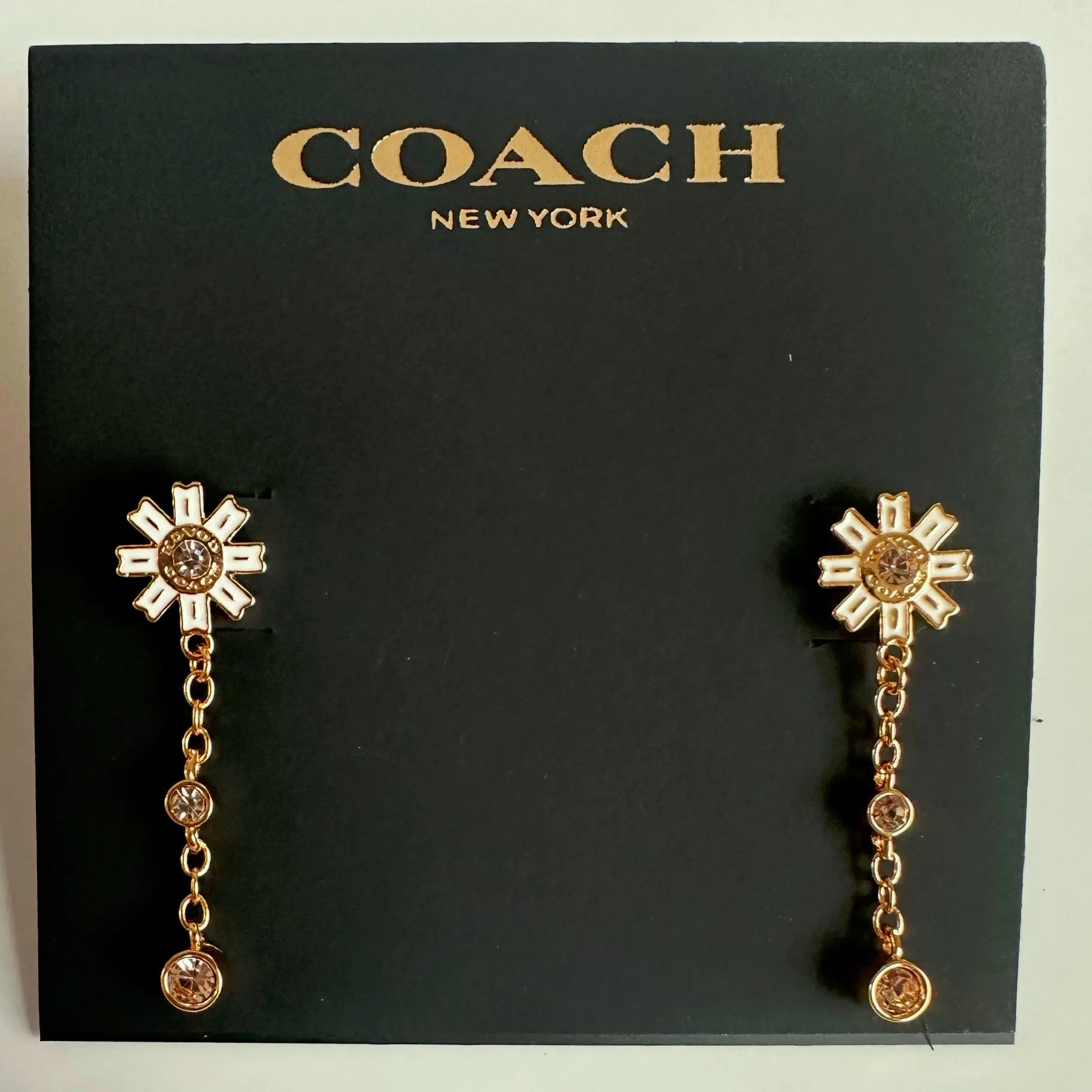 Product image for NWT Coach Daisy Dangle Drop Stud Earrings in Gold