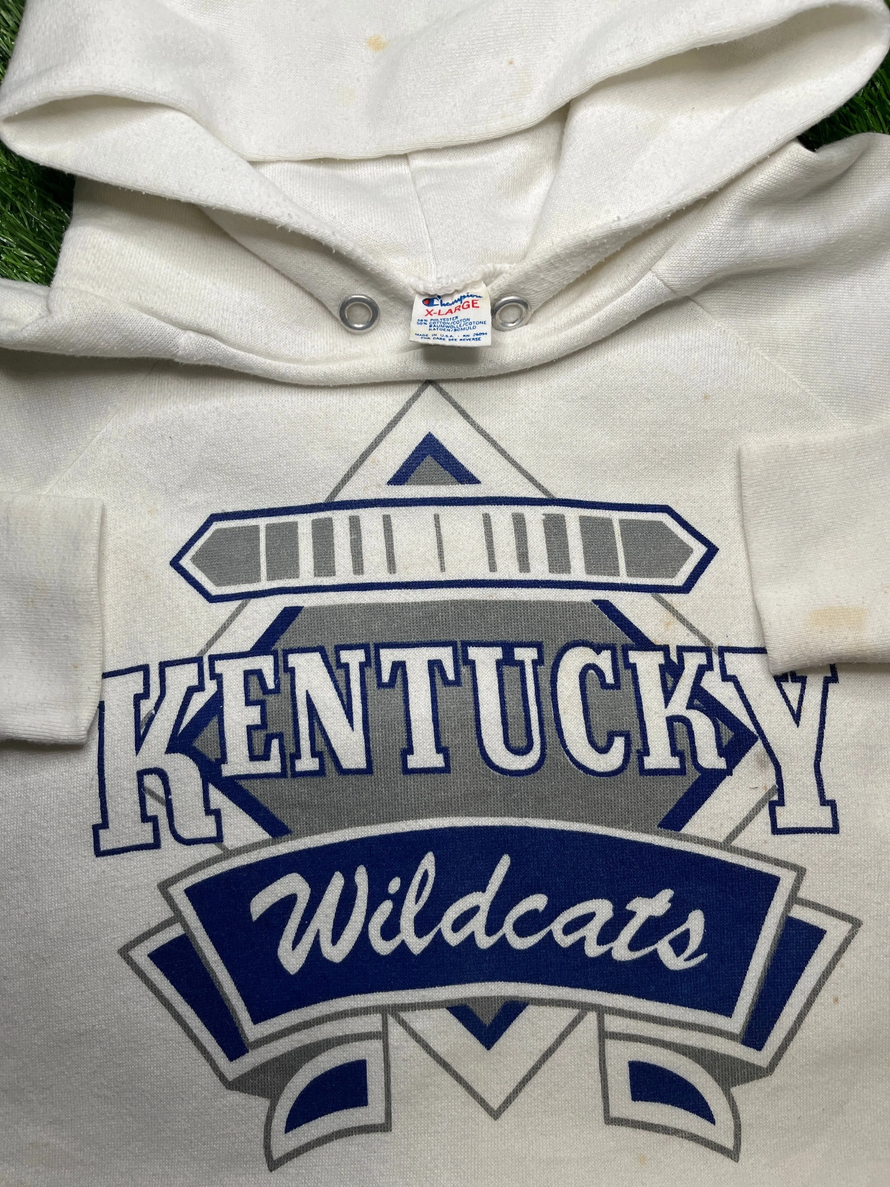 Product image for 47. 70s/80s Champion Kentucky Wildcats College Hoodie Sz XL fits L (22.5x27)