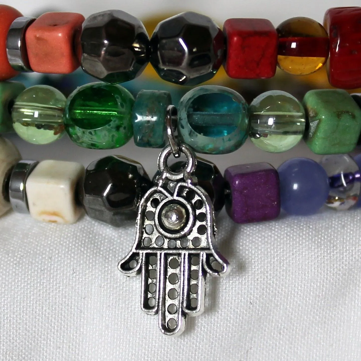 Product image for Hamsa hand rainbow bracelet