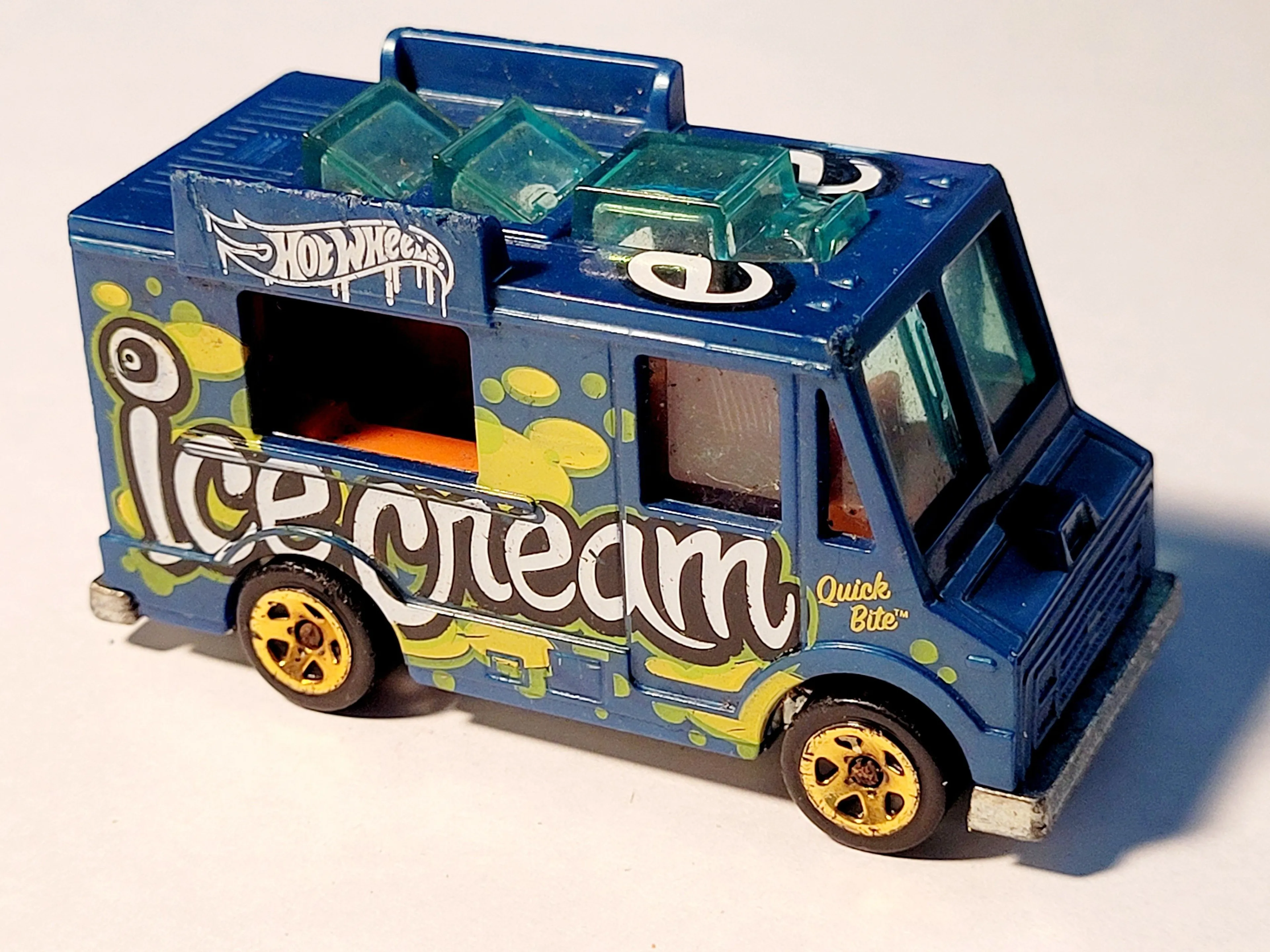 Product image for 2018 Hot Wheels Art Cars 7/10 Quick Bite 115/250 Blue Ice Cream Truck Die-Cast. Scuffed Used Conditi