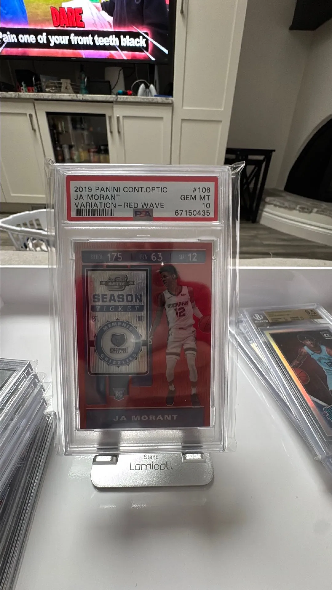 Product image for 2019 Panini Contenders Optic Ja Morant 106 Variation-Red Wave PSA GEM MT 10