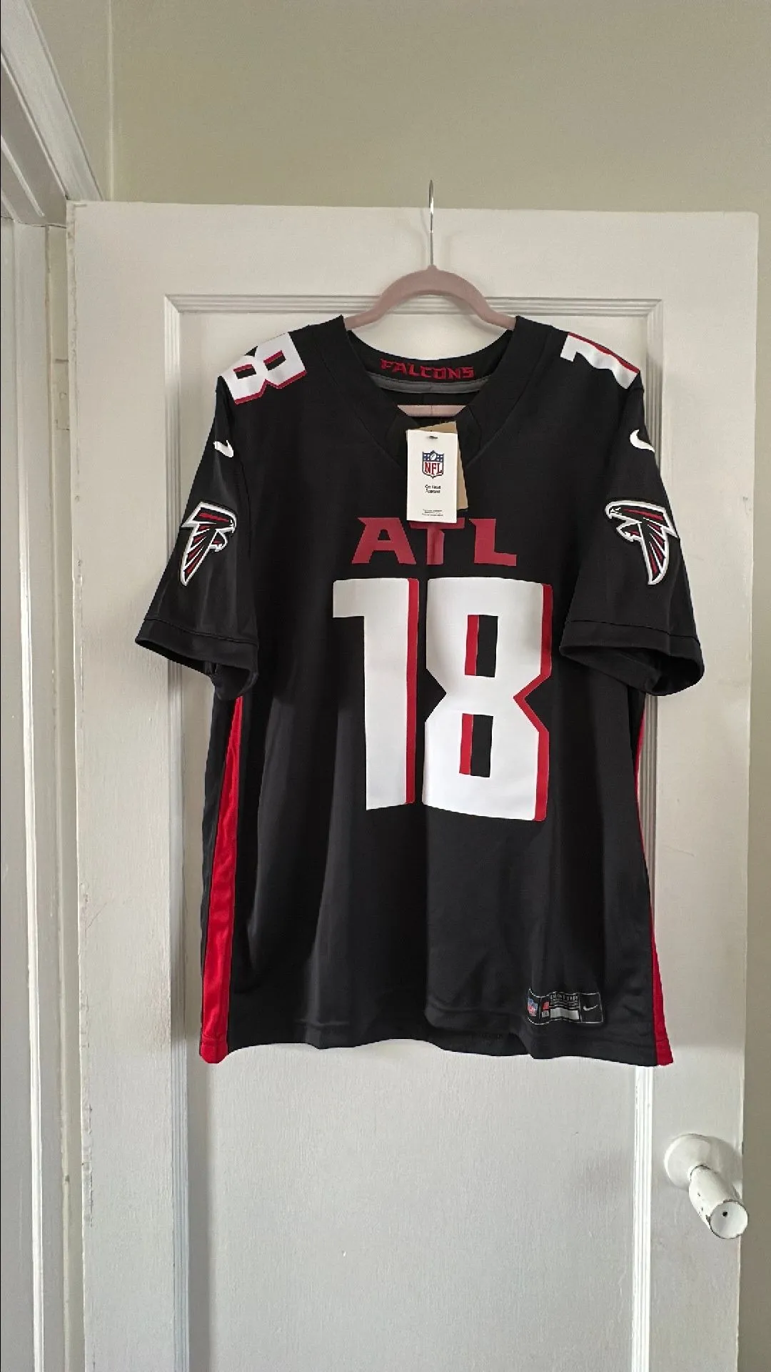 Product image for Kirk Cousins Atlanta Falcons Signed Nike Black Limited Jersey with Rise Up Insc