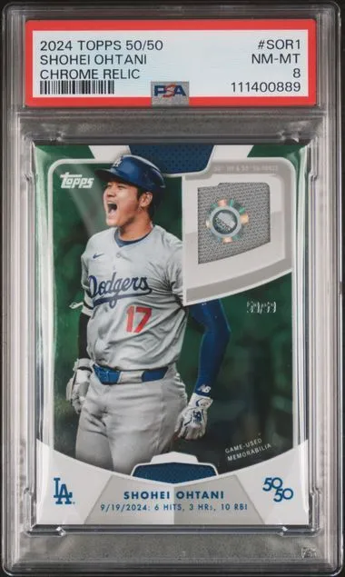 Product image for 2024 TOPPS 50/50 SHOHEI OHTANI CHROME RELICS #SOR1 SHOHEI OHTANI #59/99