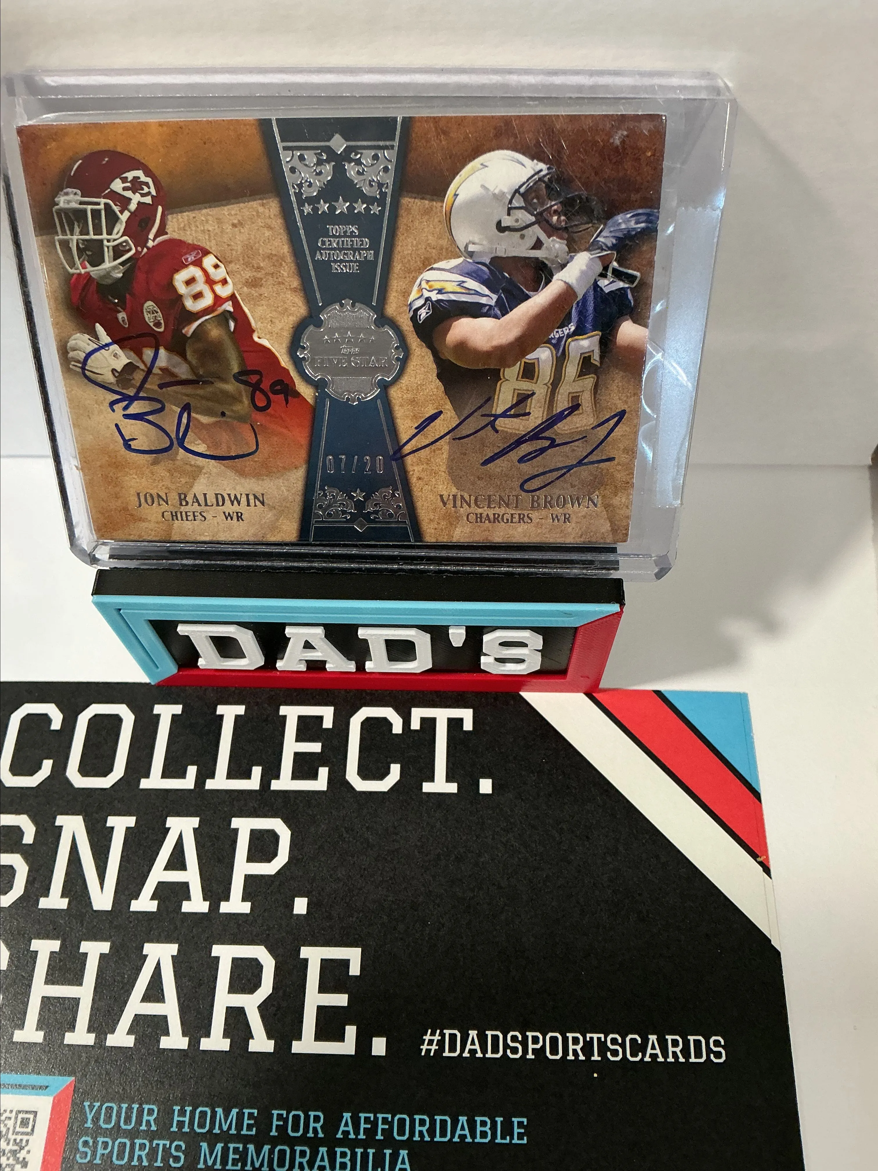 Product image for Vincent Brown Jon Baldwin Dual SSP Auto /20 Topps Five Star 2011