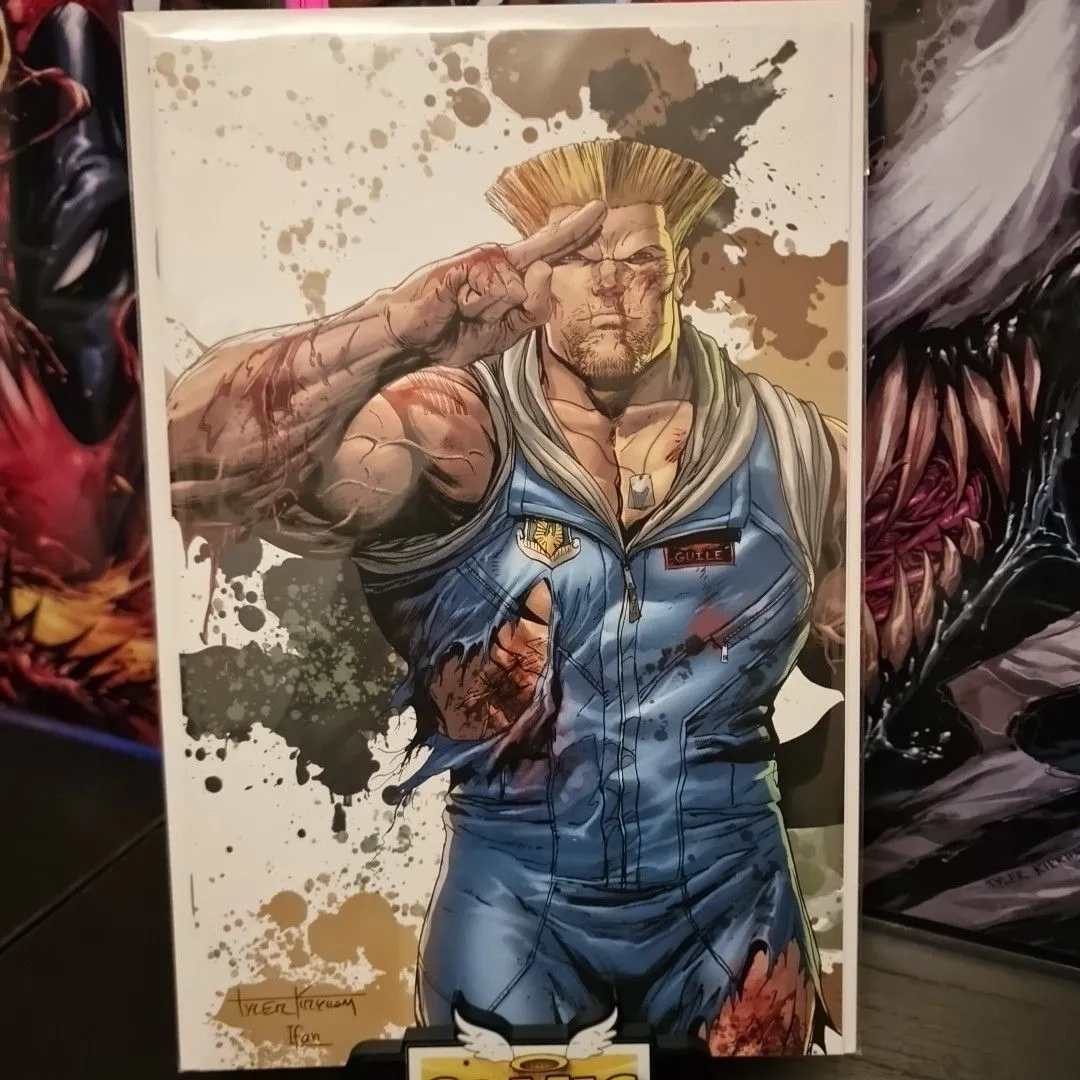 Product image for 01. Street Fighter Masters Kimberly #1 Tyler Kirkham Guile Virgin Battle Damage 2023 Ltd 500 🔥 2023