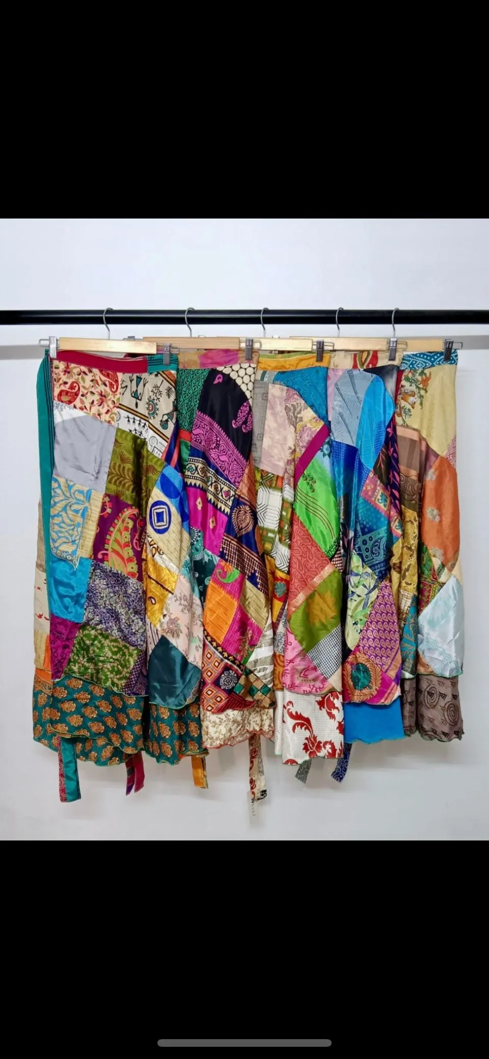 Product image for SILK Patchwork Sari Wrap Skirt #3