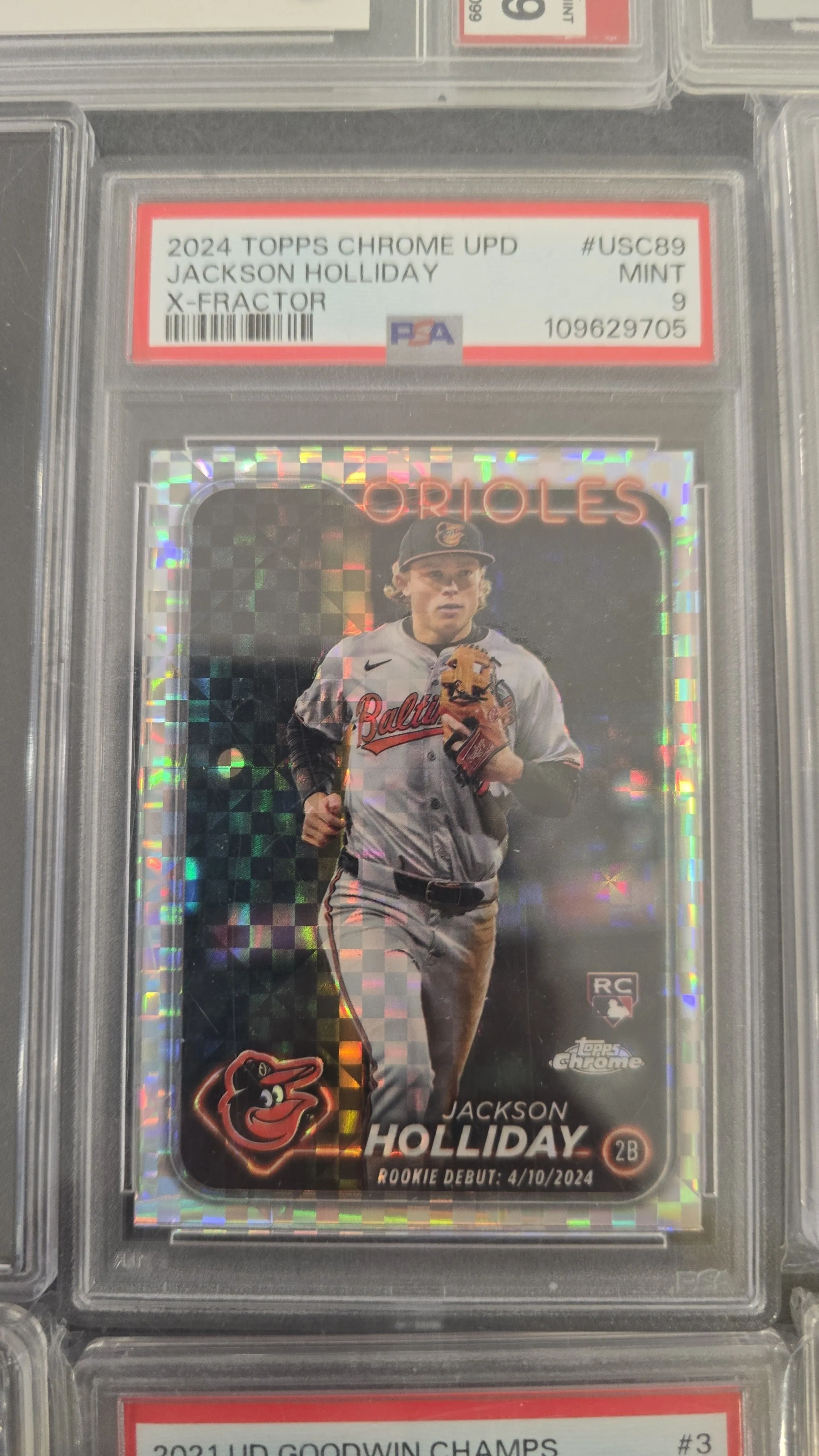 Product image for 2024 topps chrome update JACKSON HOLLIDAY RC x fractor