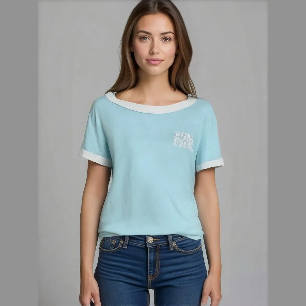 Product image for Women's PINK T-Shirt, Size S, Light Blue