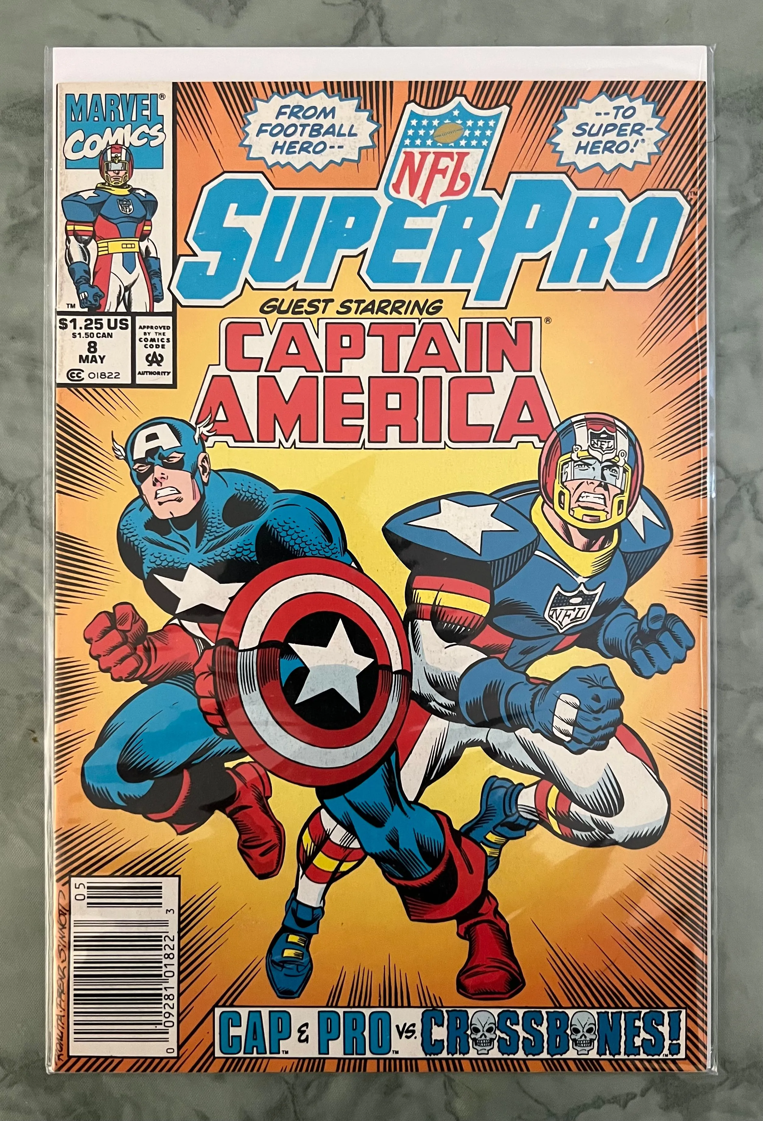 Product image for NFL SUPERPRO 8 CAPTAIN AMERICA 1992